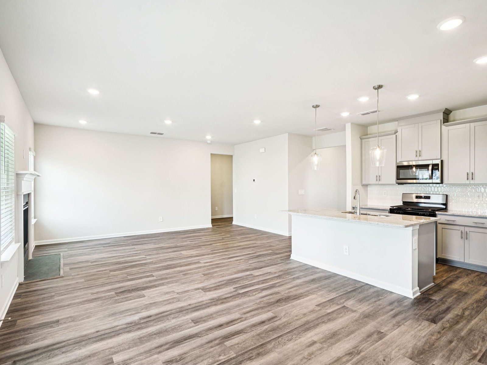 Great Room:The Chatham floorplan with the Distinct Gray interior package.
