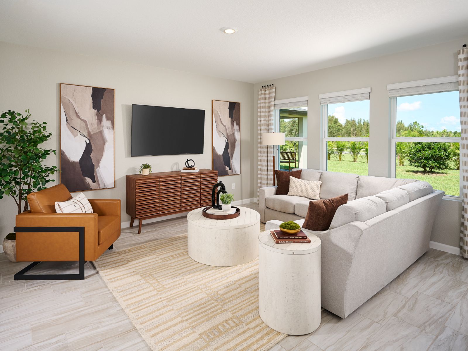 Family room:The Zion floorplan modeled at Terra Lago