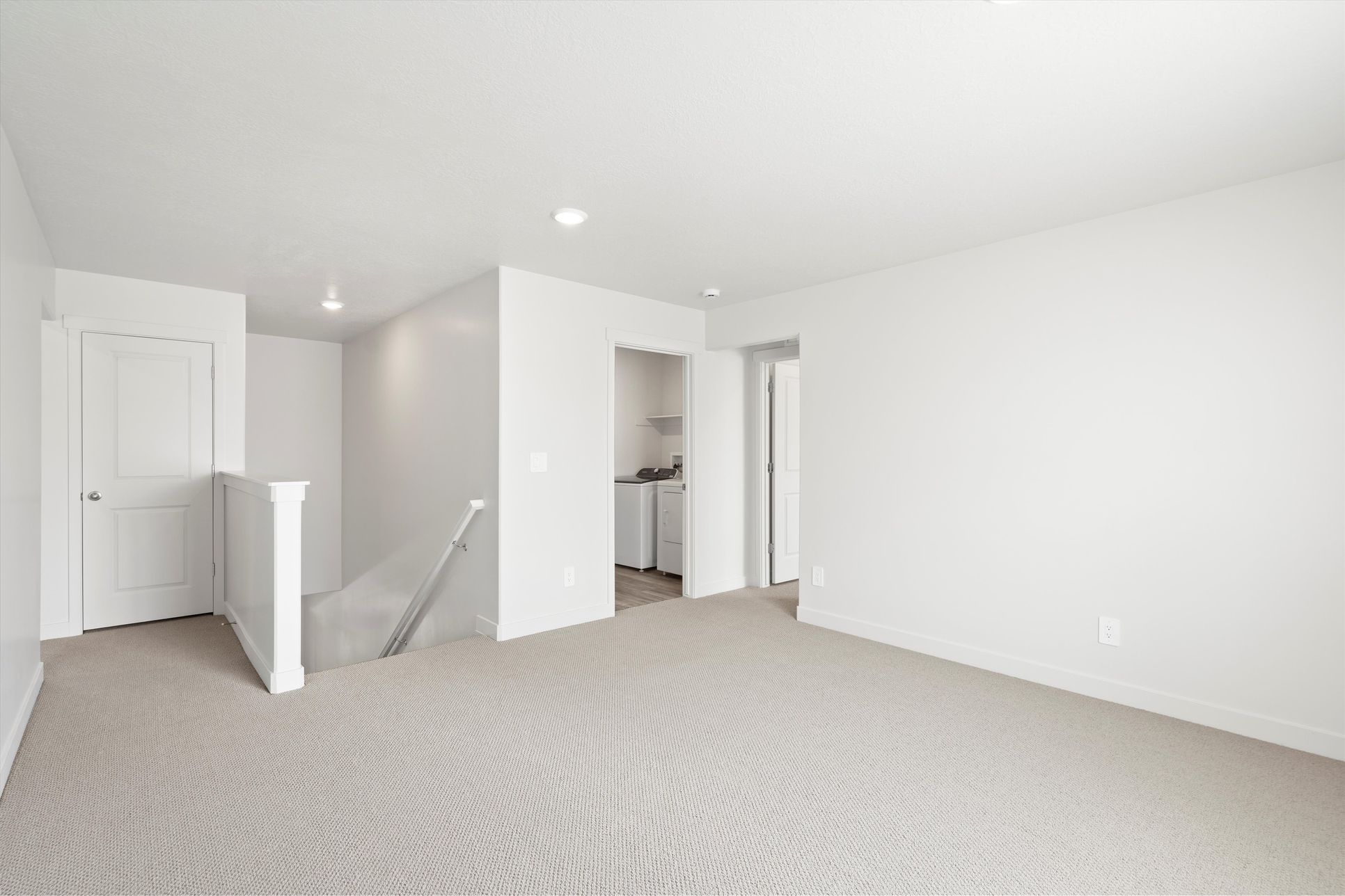 SLC_Cottonwood_#4211_Landing_A_3523-N-Browning-St-Eagle-Mountain-UT.jpg:The Cottonwood floorplan interior image taken at a Meritage Homes Community in Eagle Mountain, UT.