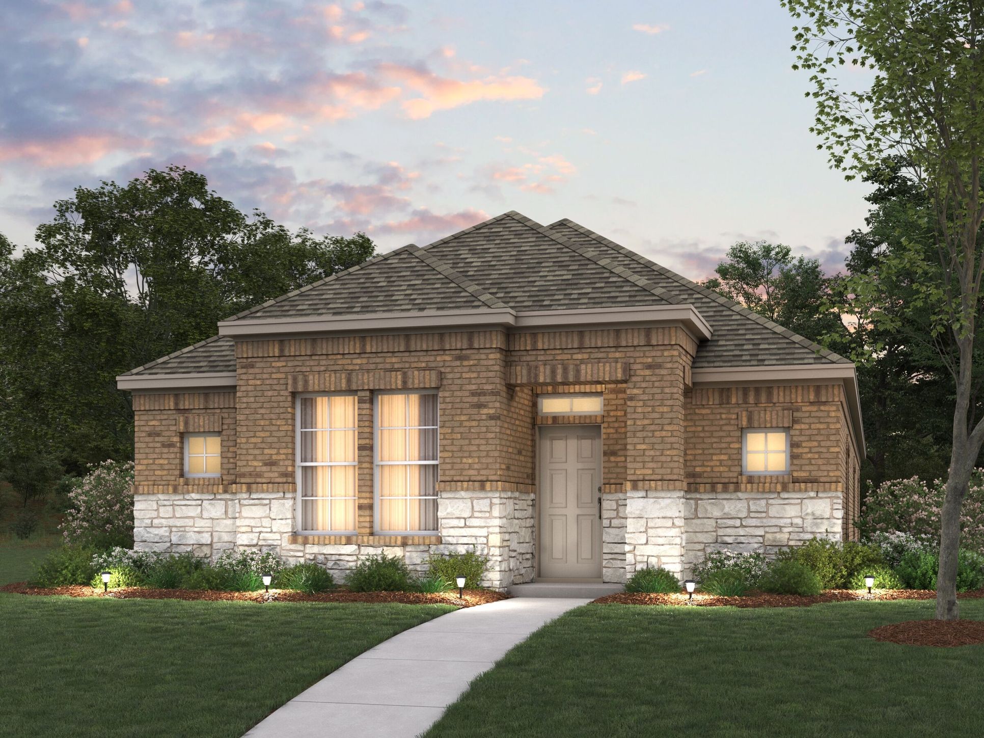 Begonia Elevation B - Optional Stone:Begonia Elevation B - Optional Stone
