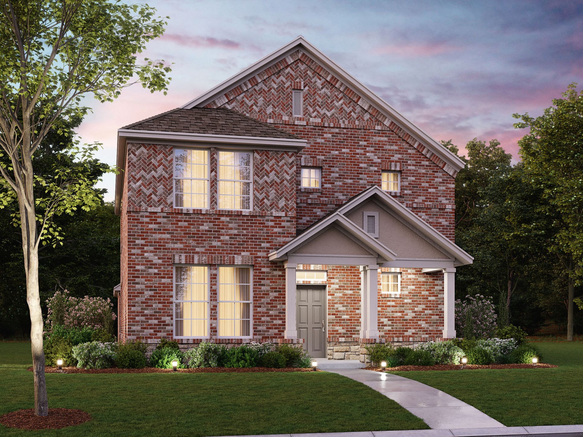 Eucalyptus C Elevation Shown with Optional Stone:Eucalyptus C Elevation Shown with Optional Stone