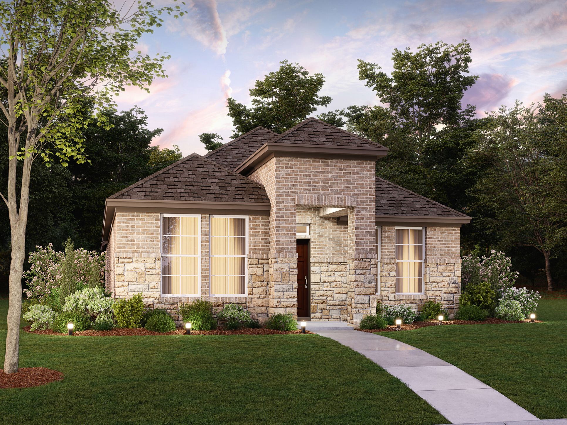 Lavender B Elevation - Optional Stone:Lavender B Elevation - Optional Stone
