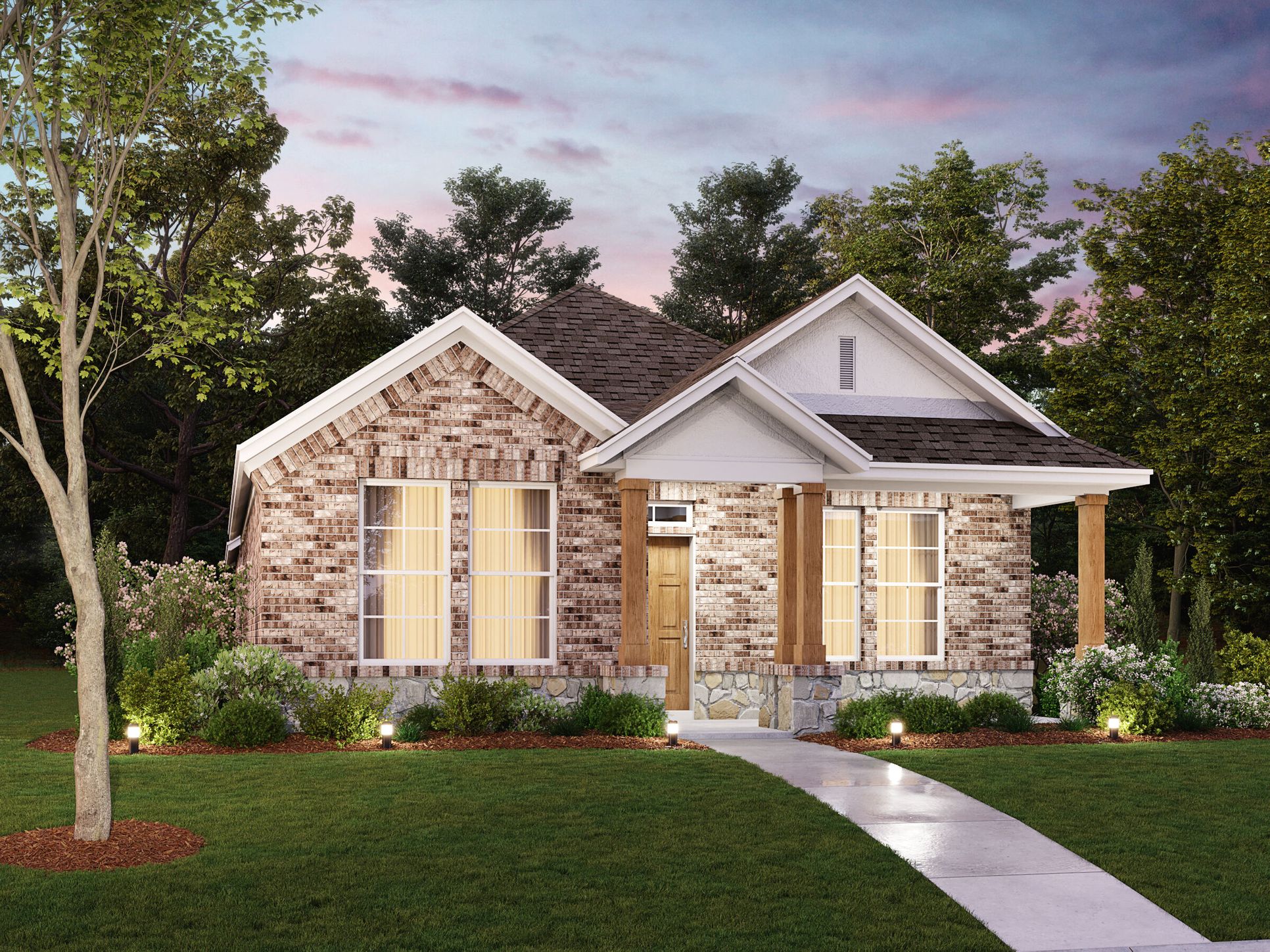 Lavender C Elevation - Optional Stone:Lavender C Elevation - Optional Stone