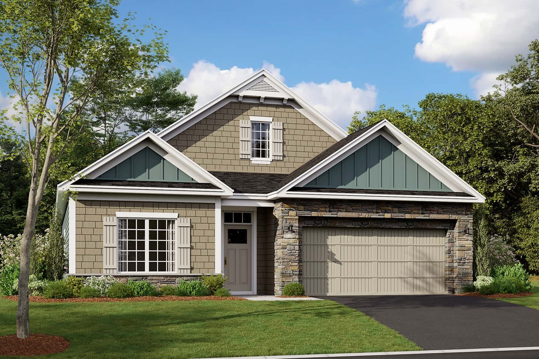 Cedarwood II Elevation C - Stone:Cedarwood II Elevation C - Stone
