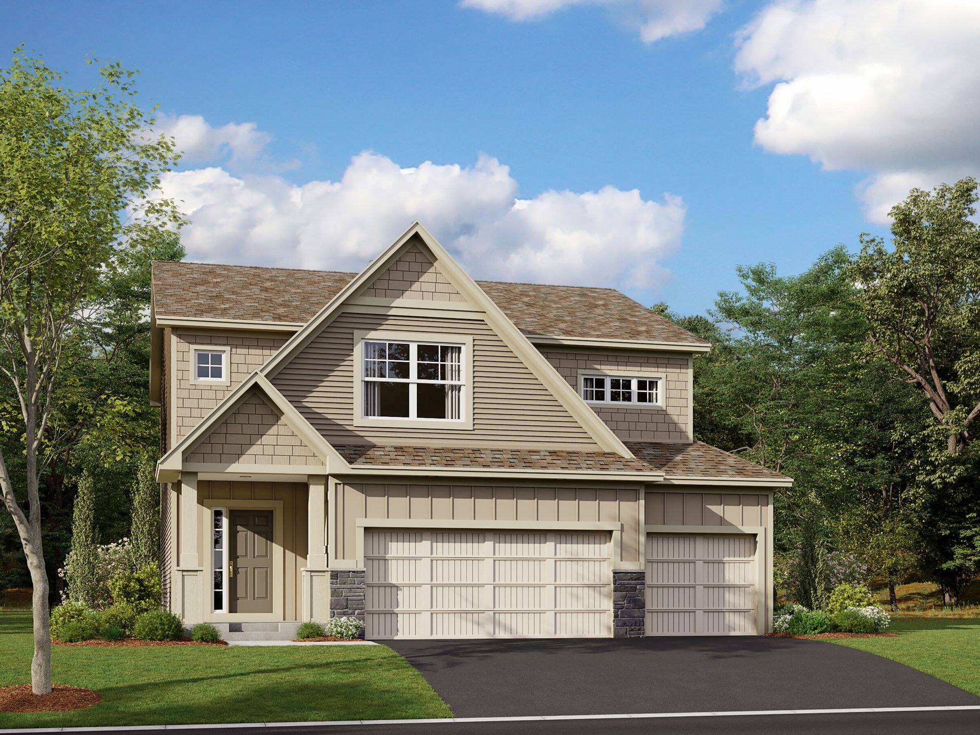 Sophia C Elevation - Optional Stone:Sophia C Elevation - Optional Stone