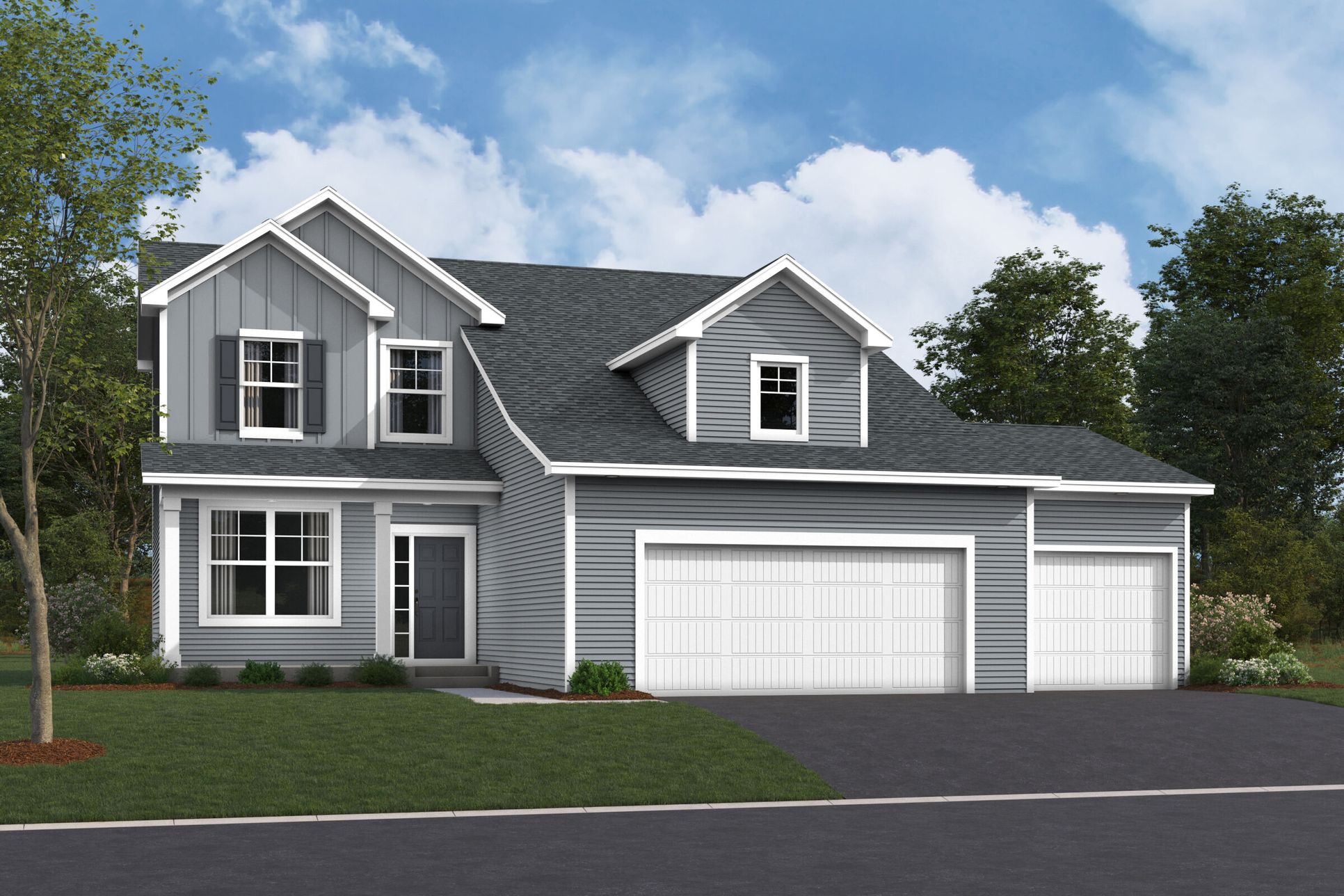 Bloomington 3-Car Elevation B:Bloomington 3-Car Elevation B