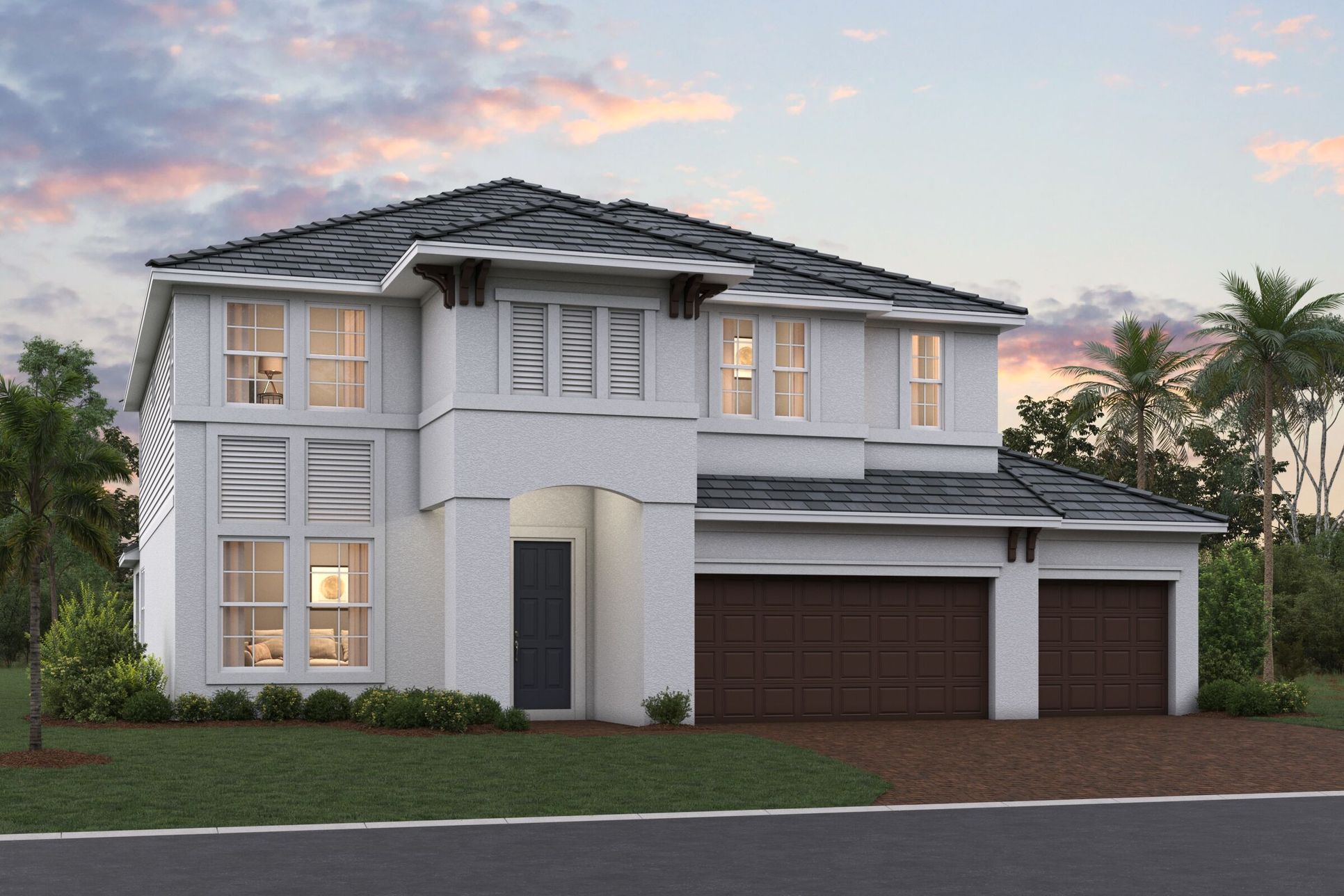 Wekiva 3-Car Elevation A:Wekiva 3-Car Elevation A