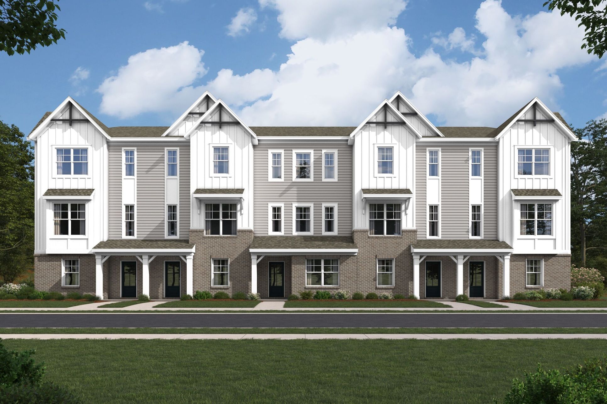 3 Story Townhome Elevation Farmhouse:3 Story Townhome Elevation Farmhouse