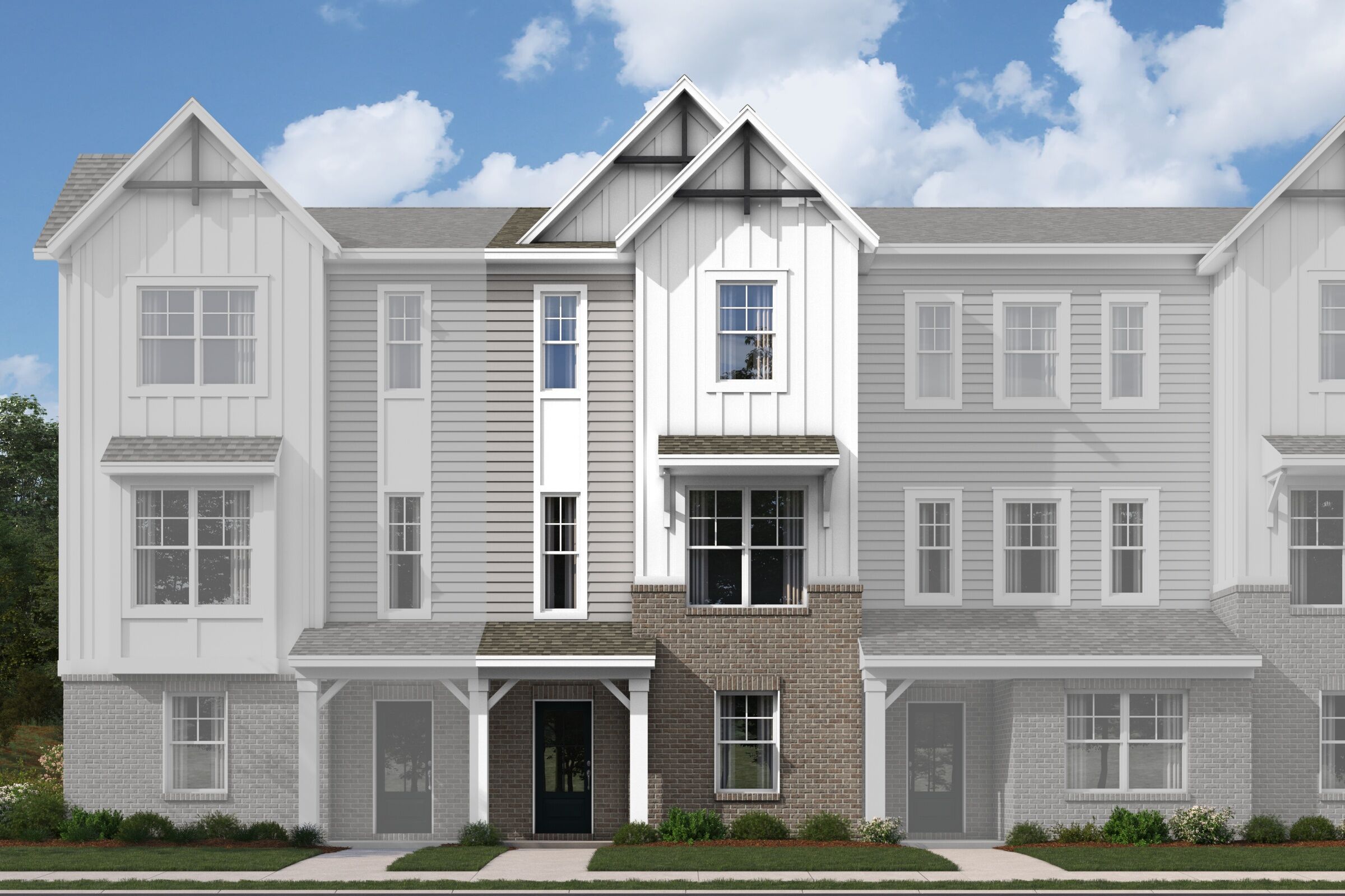 3 Story Townhome Elevation Farmhouse:3 Story Townhome Elevation Farmhouse