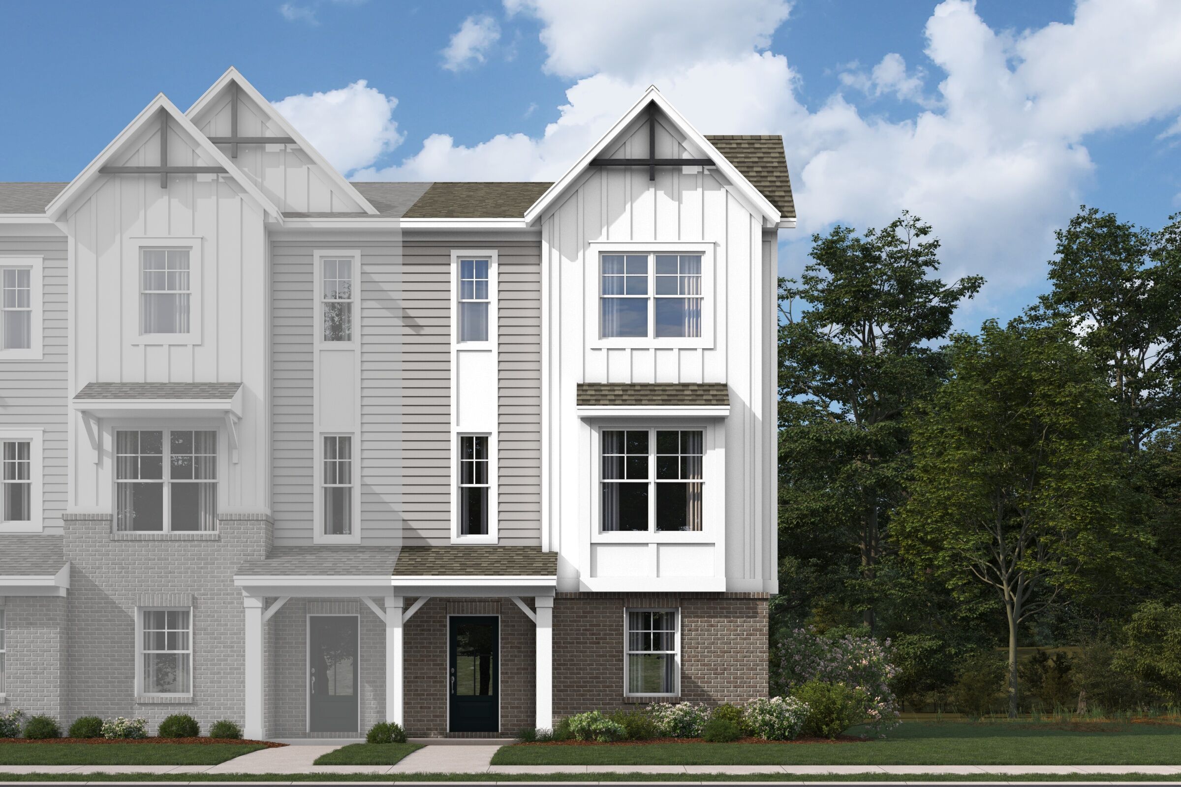 3 Story Townhome Elevation Farmhouse:3 Story Townhome Elevation Farmhouse