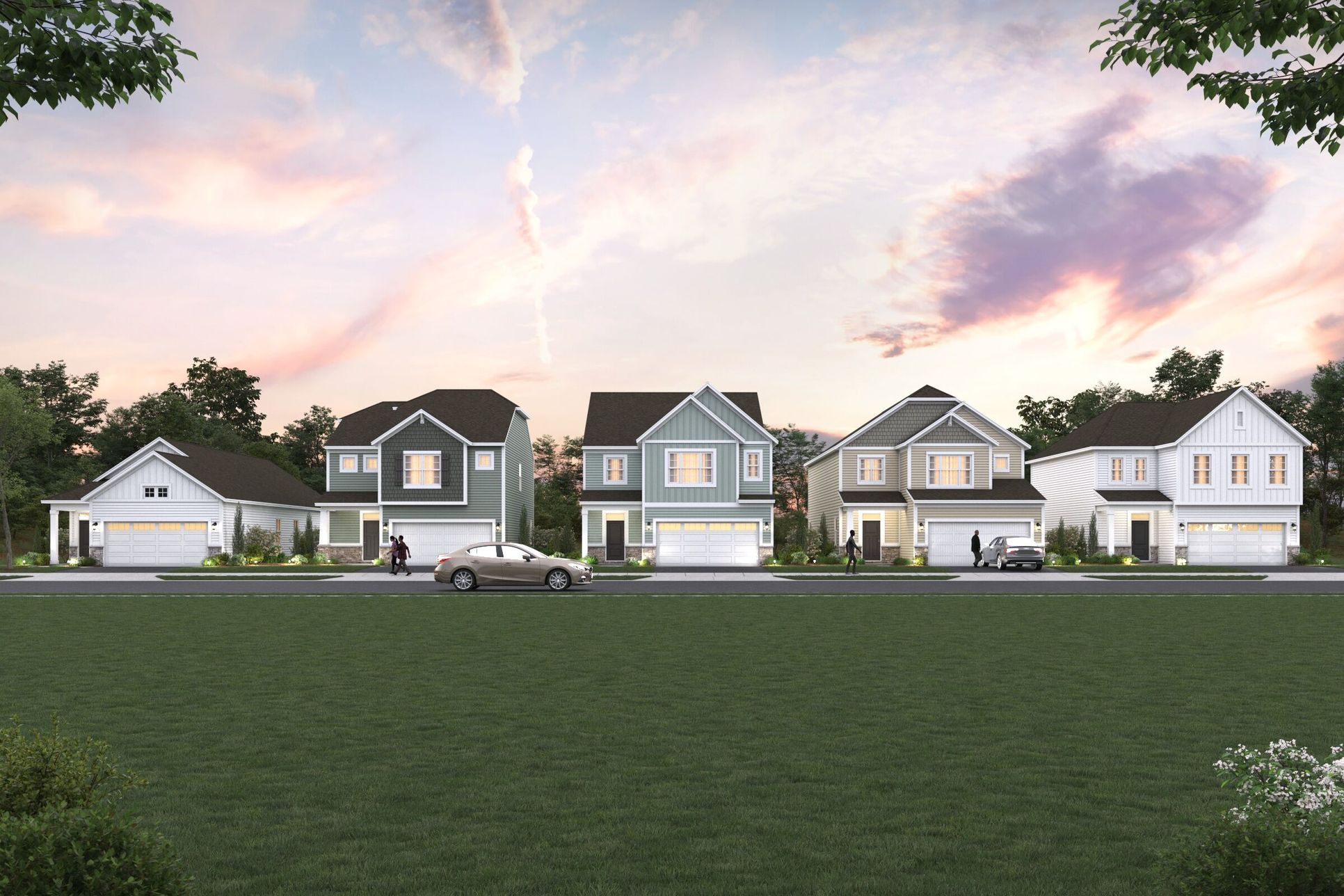 Discovery Collection Streetscape Rendering Dusk:Discovery Collection Streetscape Rendering Dusk
