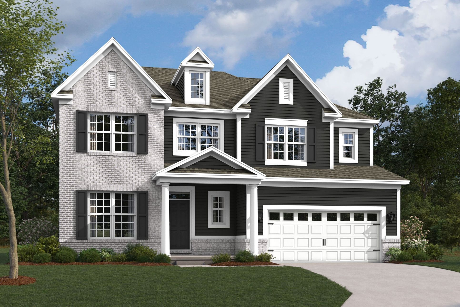 Berkeley Elevation D with Optional Brick:Berkeley Elevation D with Optional Brick