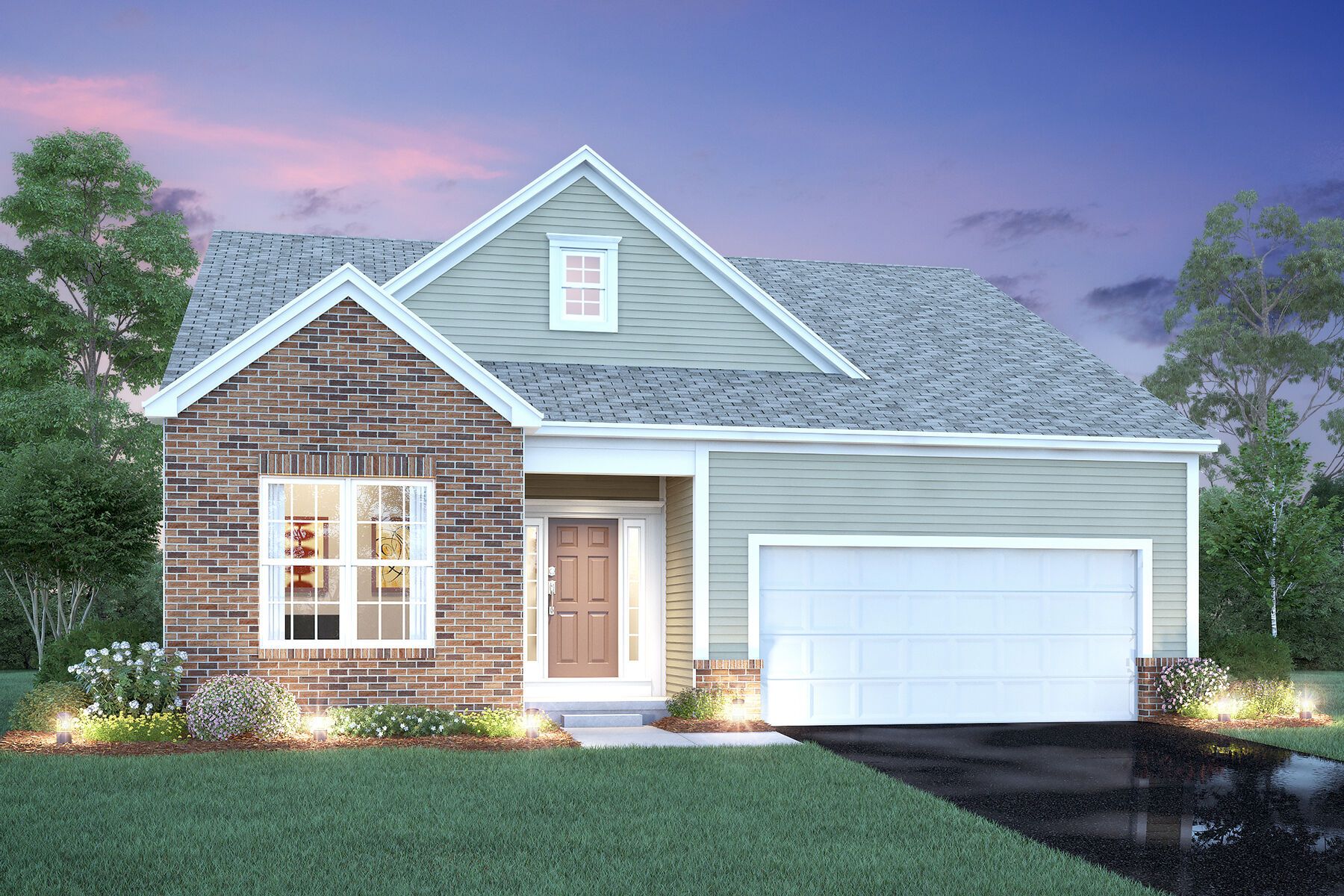Elevation A w/ Optional Brick:Elevation A w/ Optional Brick