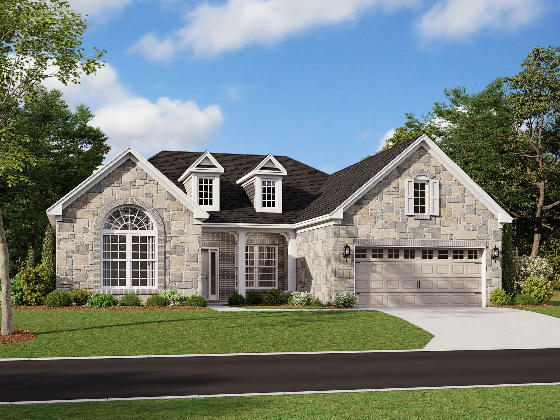 Cheswicke II Elevation E with Optional Stone and Brick:Cheswicke II Elevation E with Optional Stone and Brick