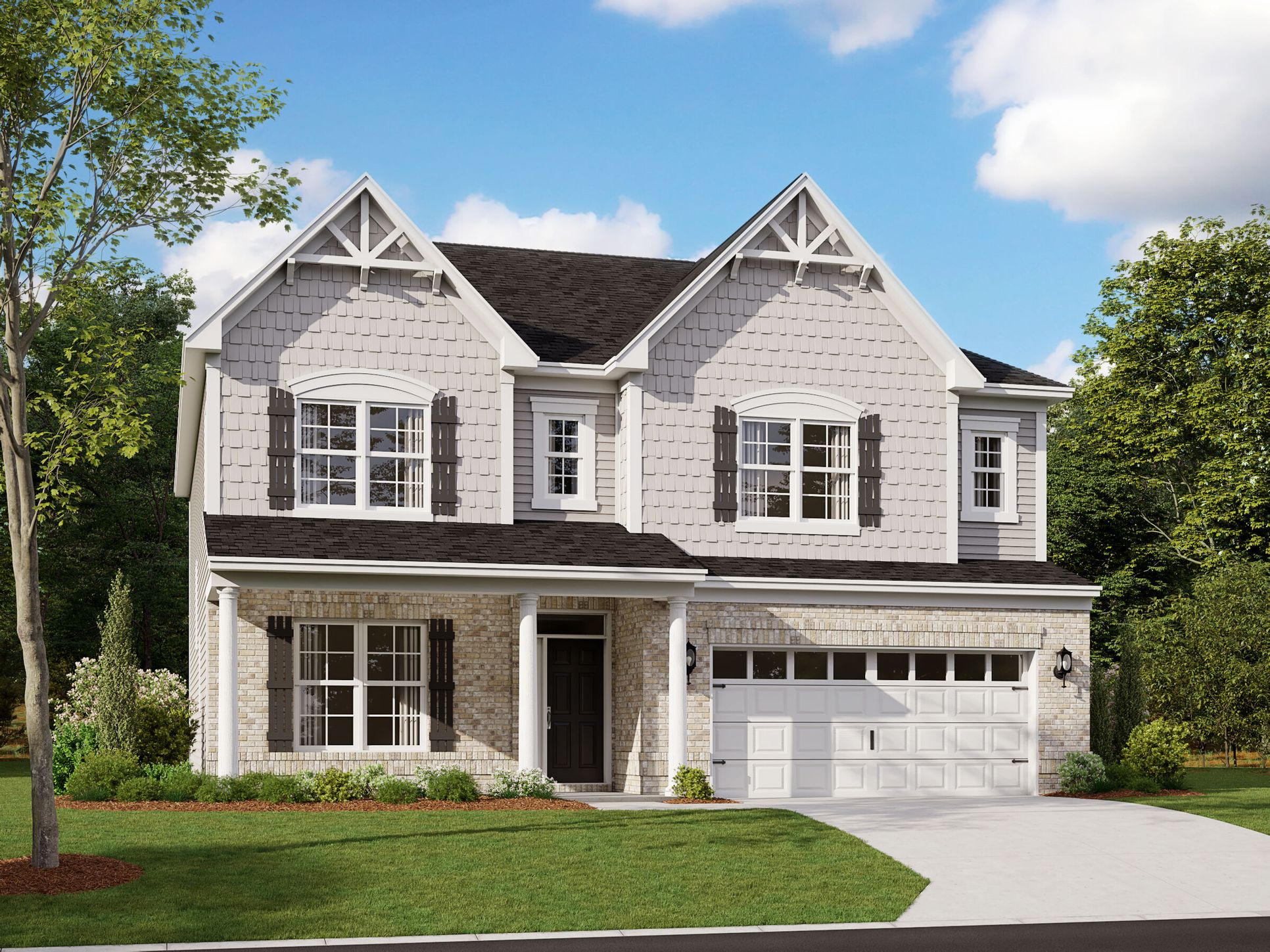 Glendale Elevation C with Optional Brick:Glendale Elevation C with Optional Brick