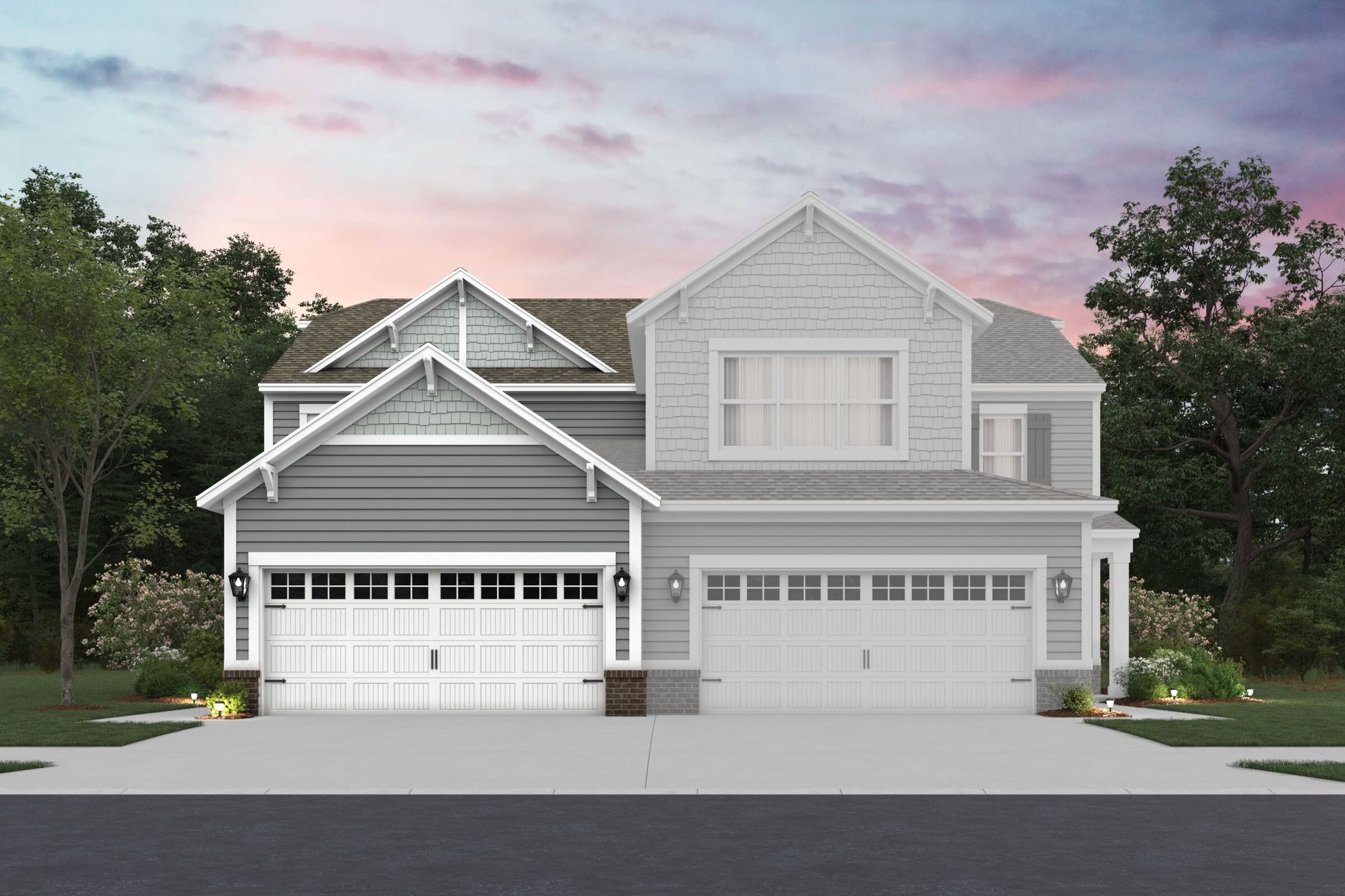 P1560-P2025 Craftsman Elevation Dusk:P1560-P2025 Craftsman Elevation Dusk - Representational Photo