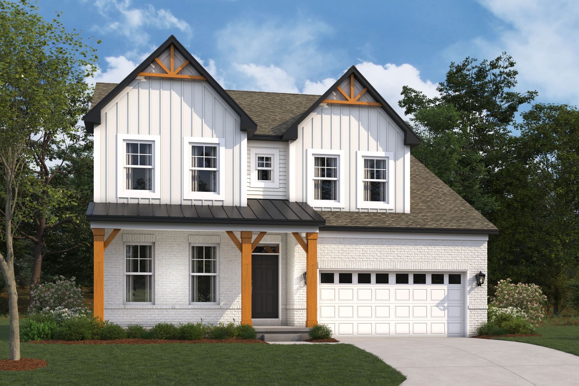 Columbia Elevation B with Optional Brick:Columbia Elevation B with Optional Brick
