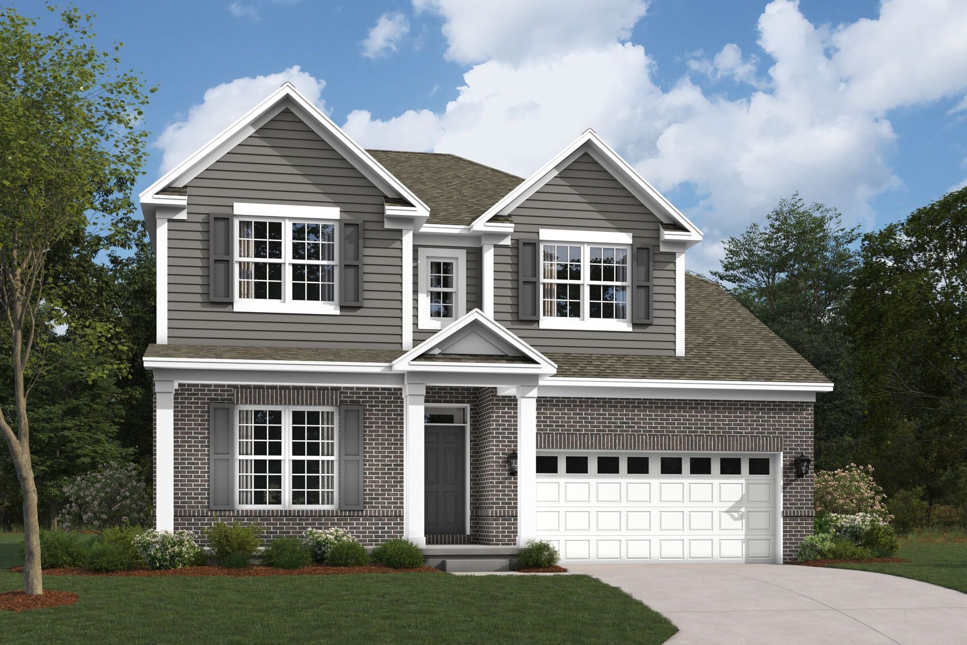 Columbia Elevation D with Optional Brick:Columbia Elevation D with Optional Brick