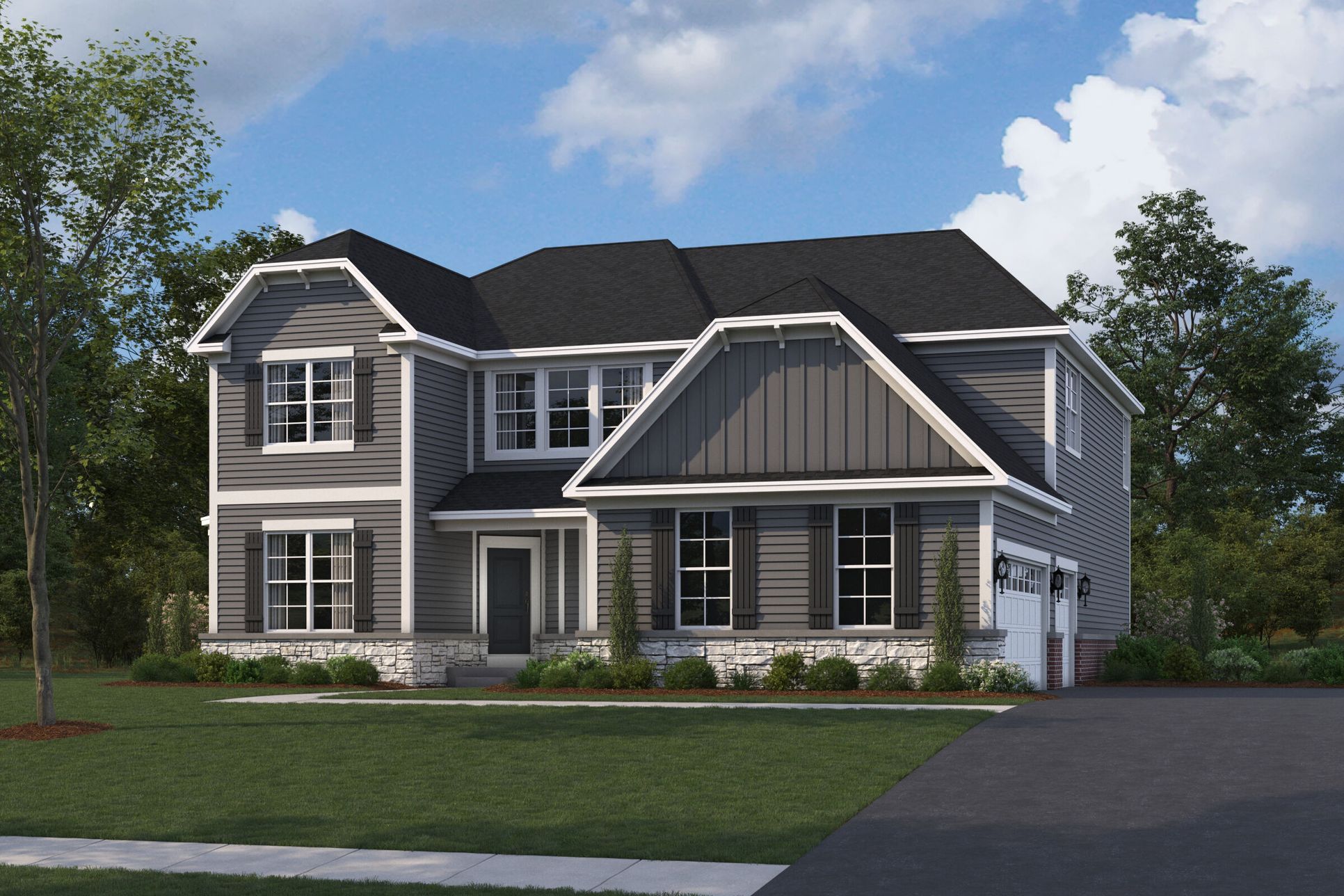 Sutcliff Elevation English Country with Side Load Garage:Sutcliff Elevation English Country with Side Load Garage