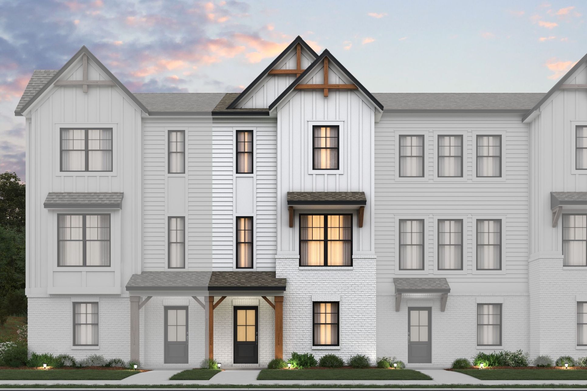 3-Story Farmhouse Elevation 3:3-Story Farmhouse Elevation 3