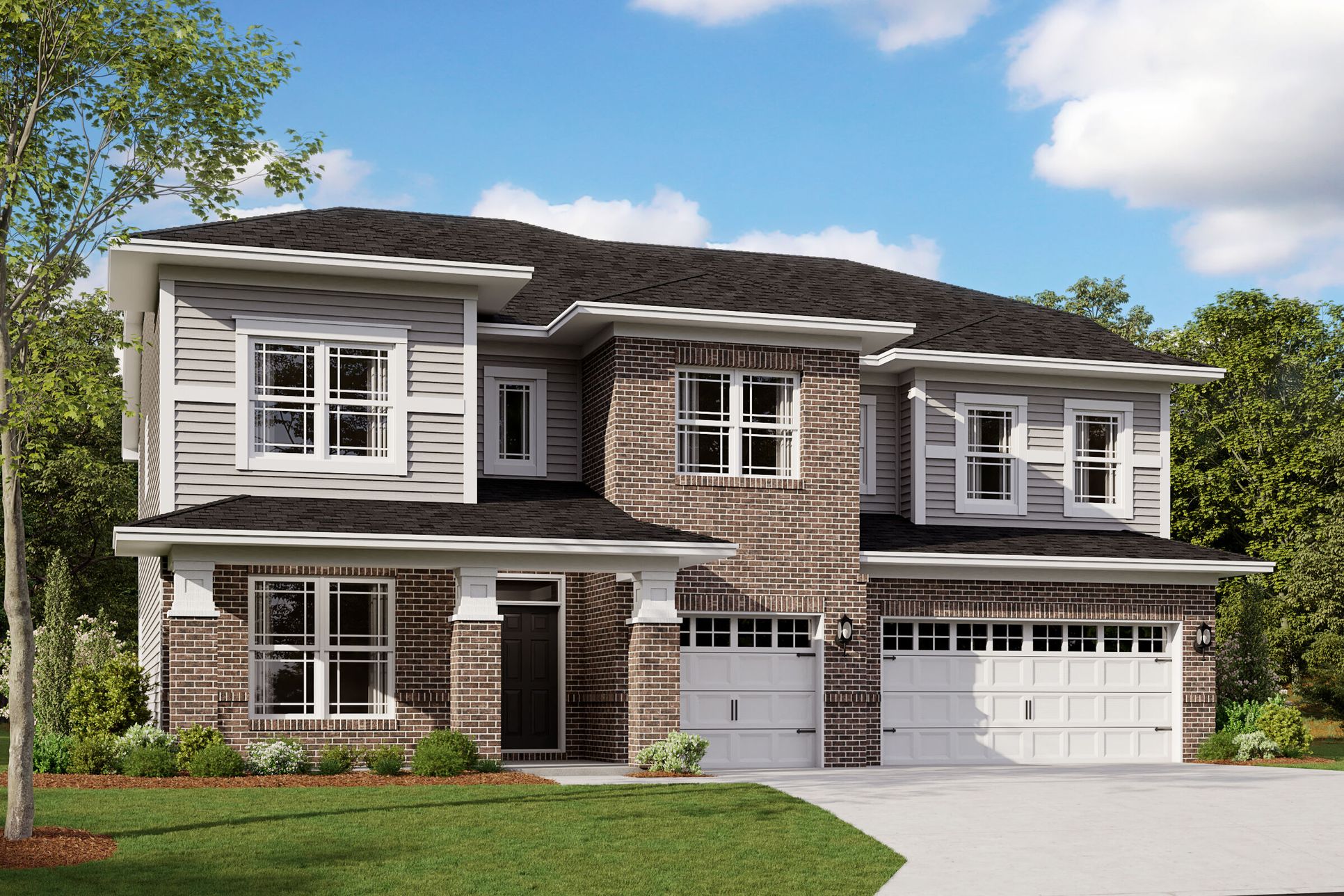 Ainsley II Elevation H with Optional Brick:Ainsley II Elevation H with Optional Brick