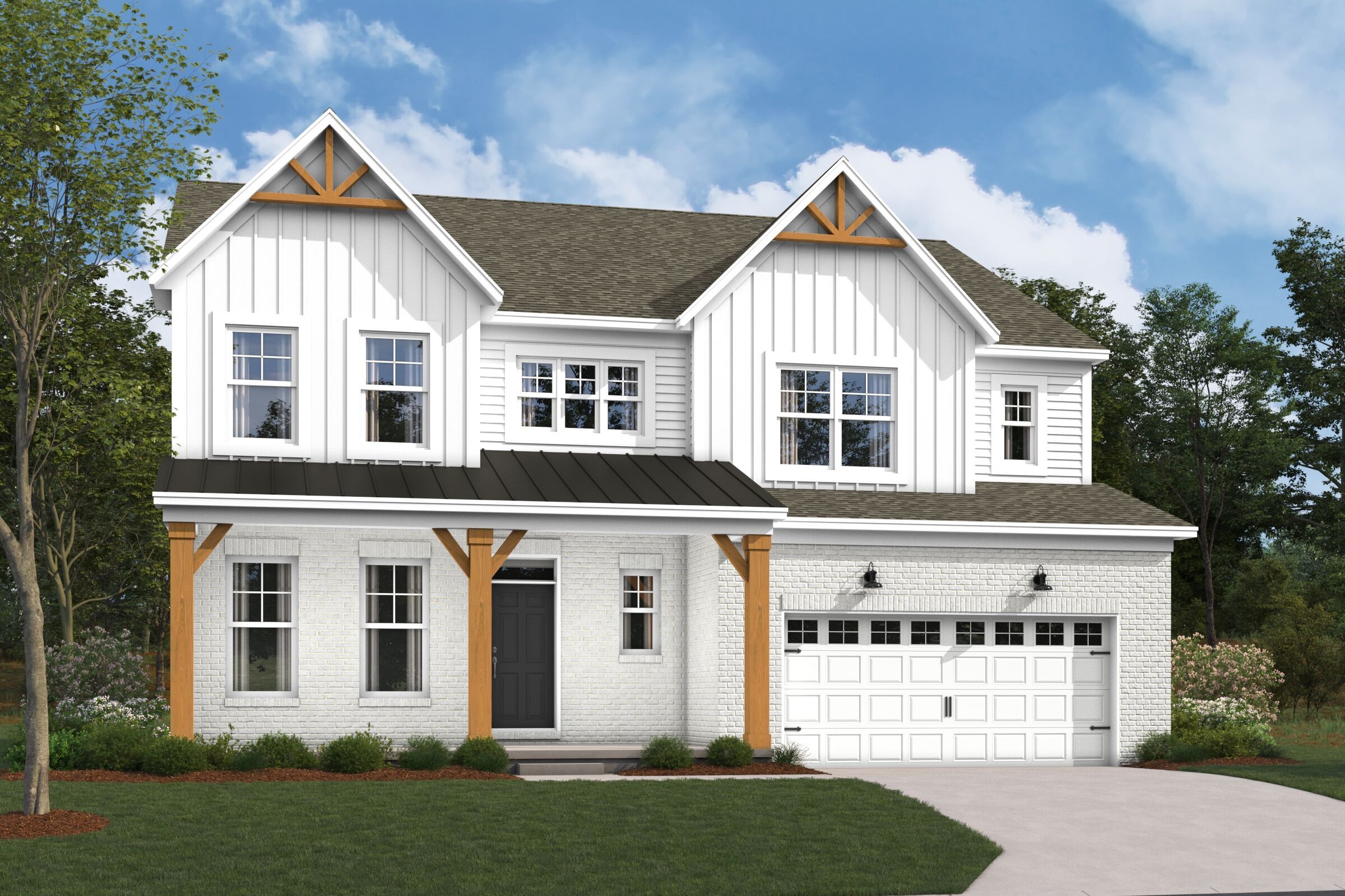 Berkeley Elevation B with Optional Brick:Berkeley Elevation B with Optional Brick