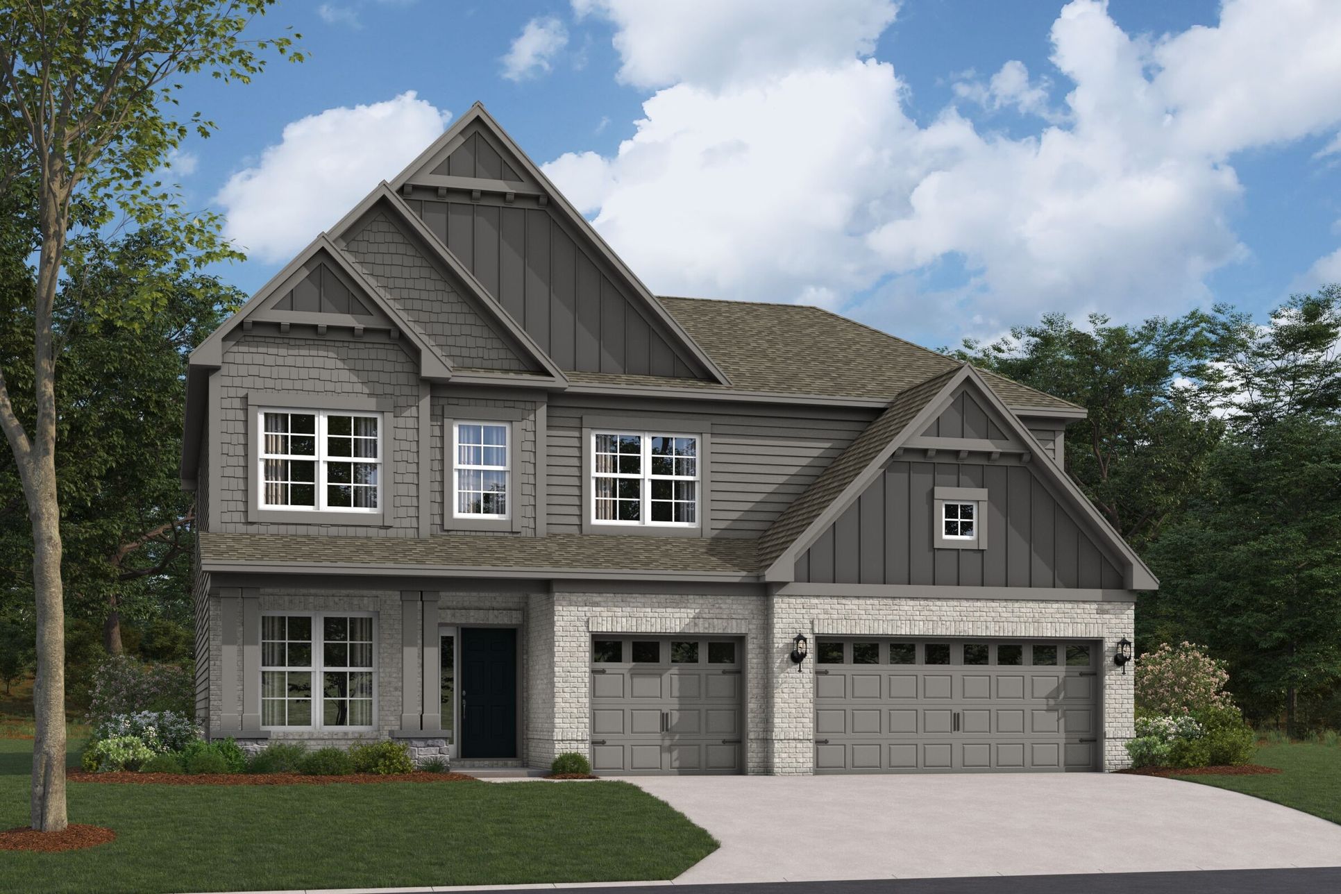 Drake Elevation E with Optional Brick:Drake Elevation E with Optional Brick