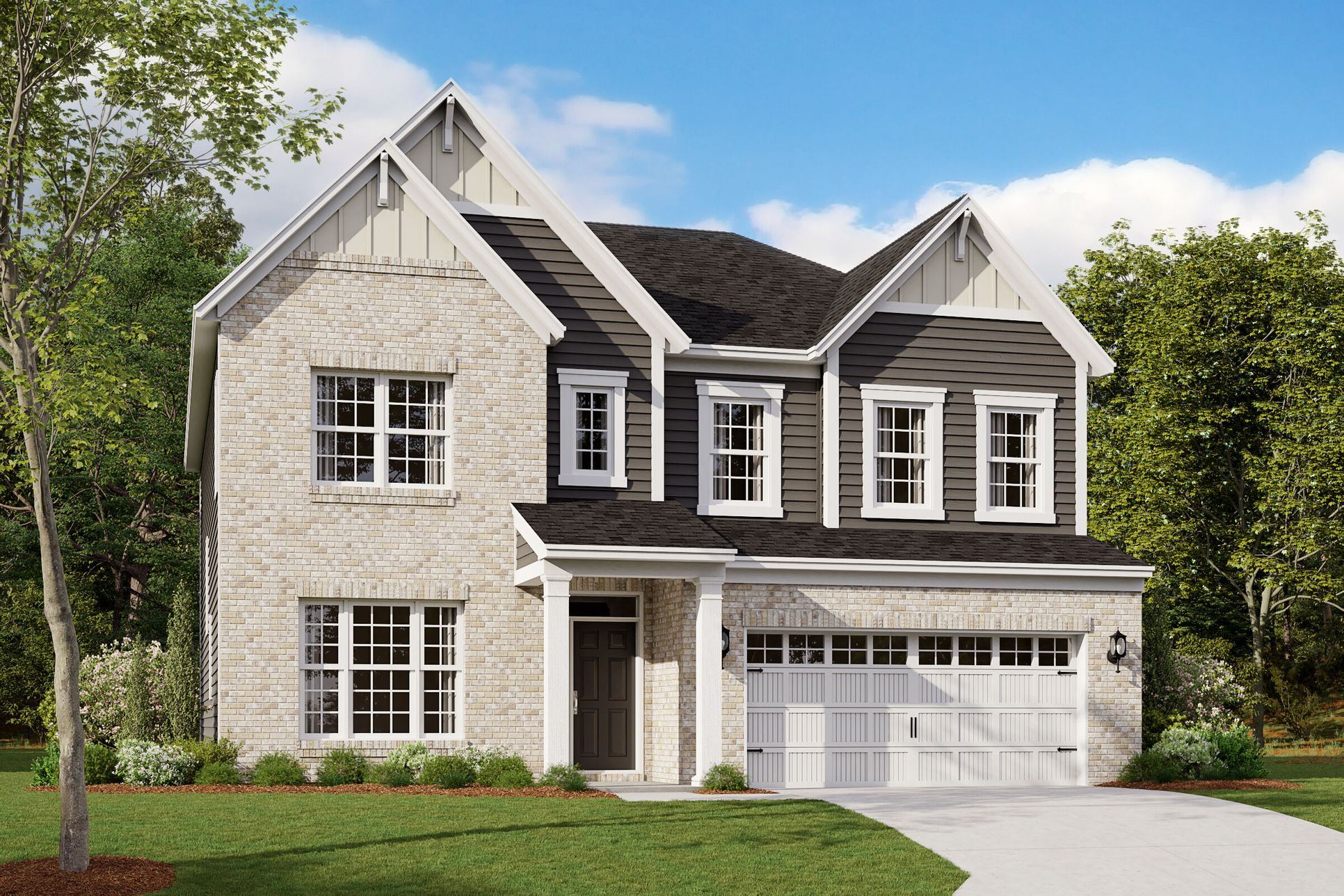 Glendale Elevation D with Brick:Glendale Elevation D with Brick
