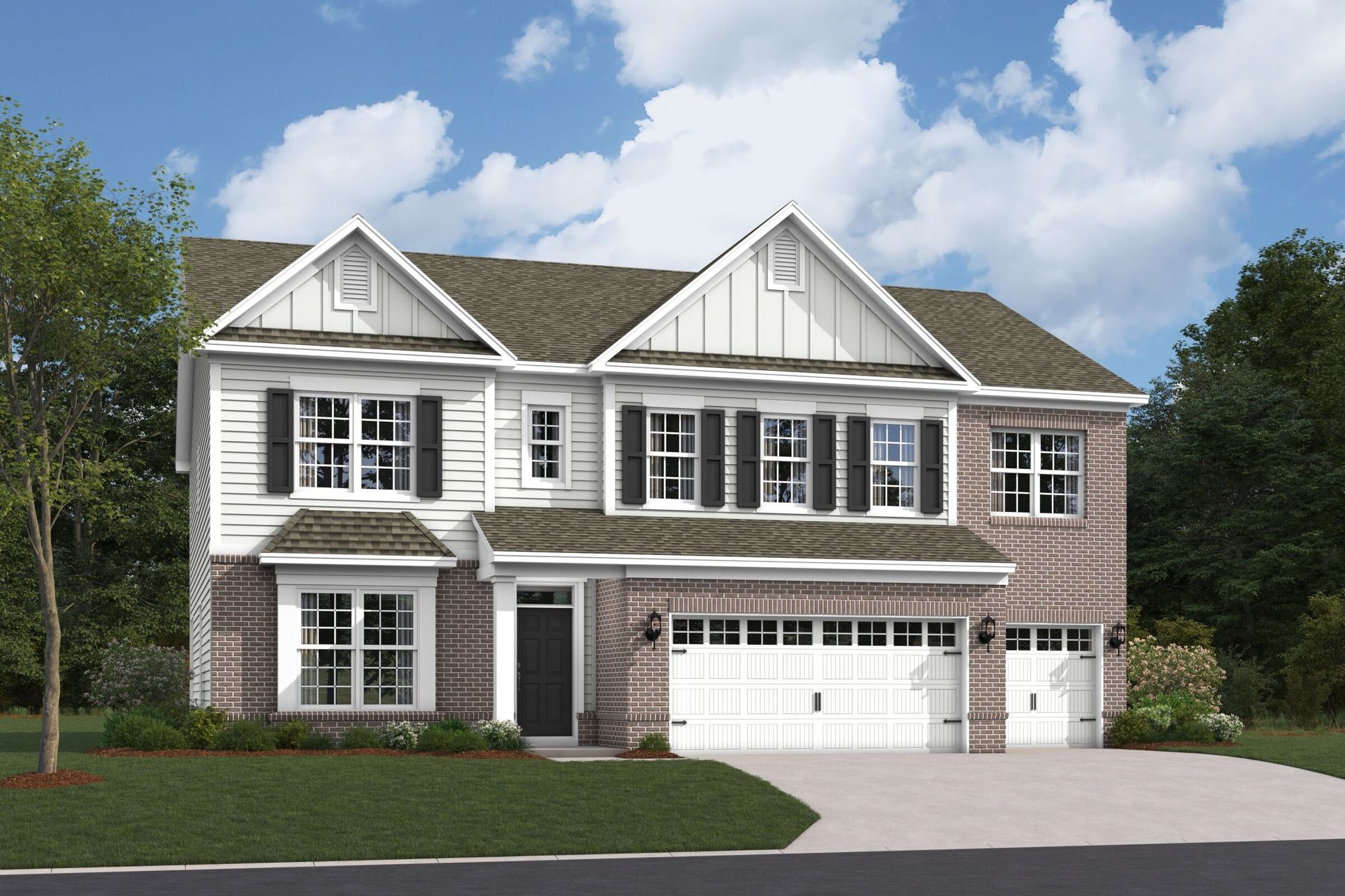 Kensington Elevation A with Optional Brick:Kensington Elevation A with Optional Brick