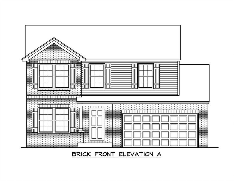 Elevation A:With Brick Front