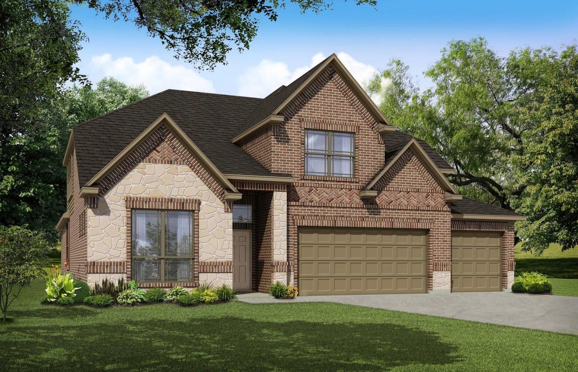 Belle Meadows-Concept 3015-A with stone-Elevation-640x360-Risewell Homes