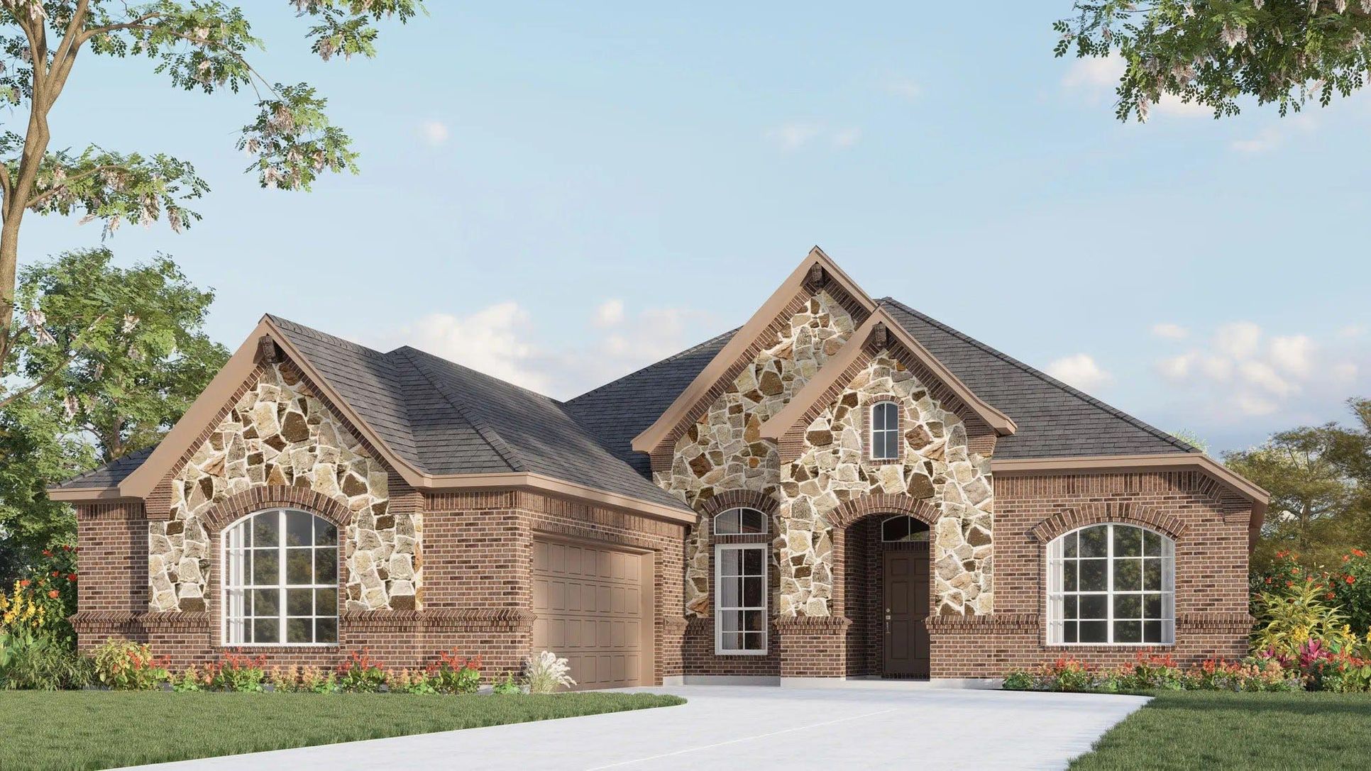 Belle Meadows-Concept 2050-B with stone-Elevation-640x360-Risewell Homes