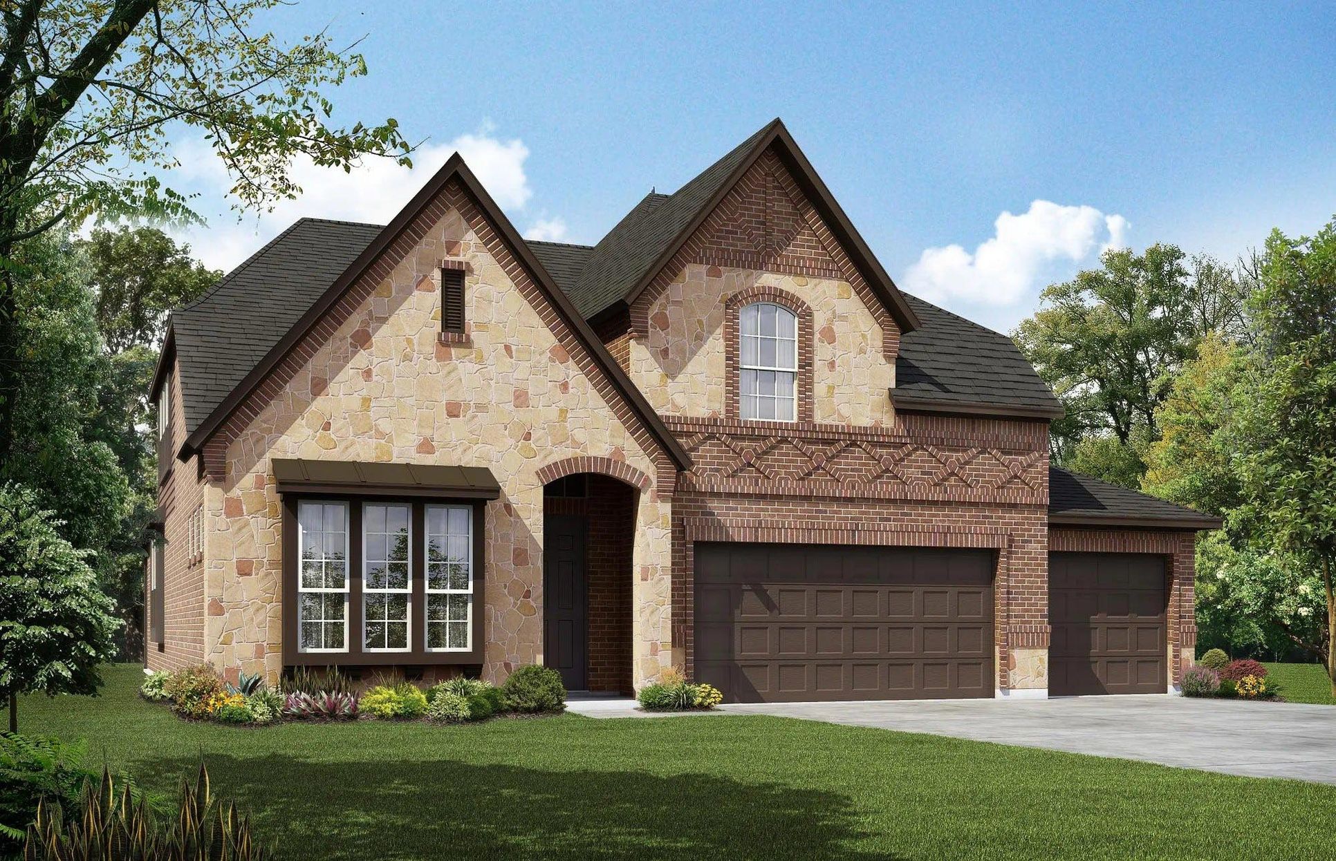 Belle Meadows-Concept 3015-C with stone-Elevation-640x360-Risewell Homes