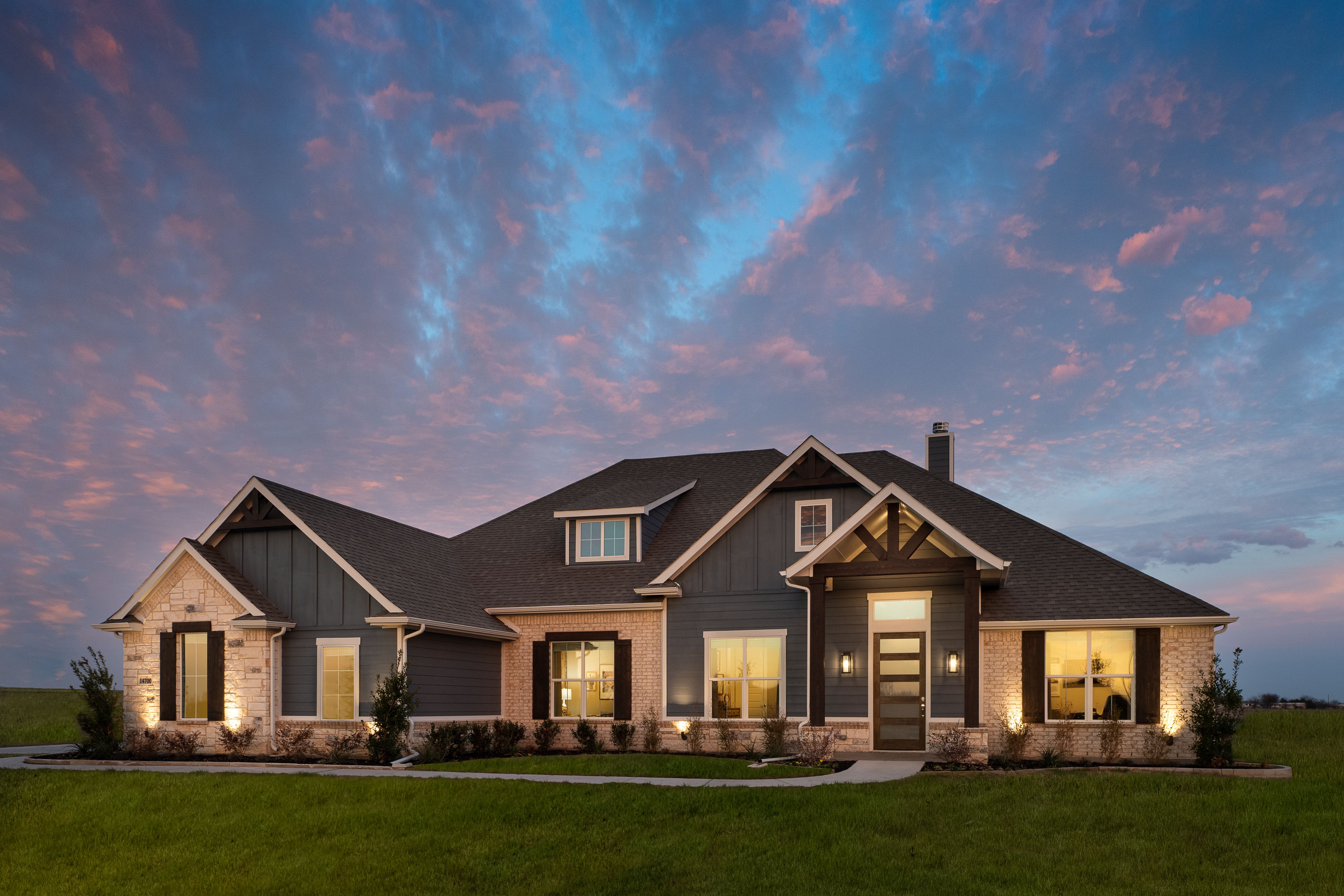 Paloma Ranch-Concept 3141-14700 S County Line-Front Twilight-Risewell Homes
