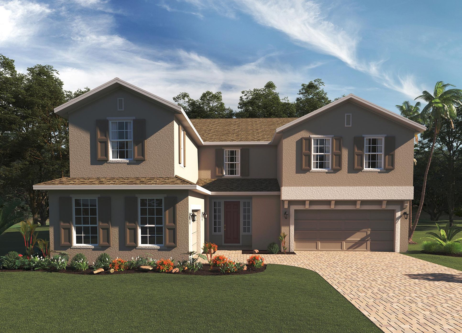 Bargrove Estates - Palmer Executive - Stucco 2 - Exterior Rendering - Risewell Homes