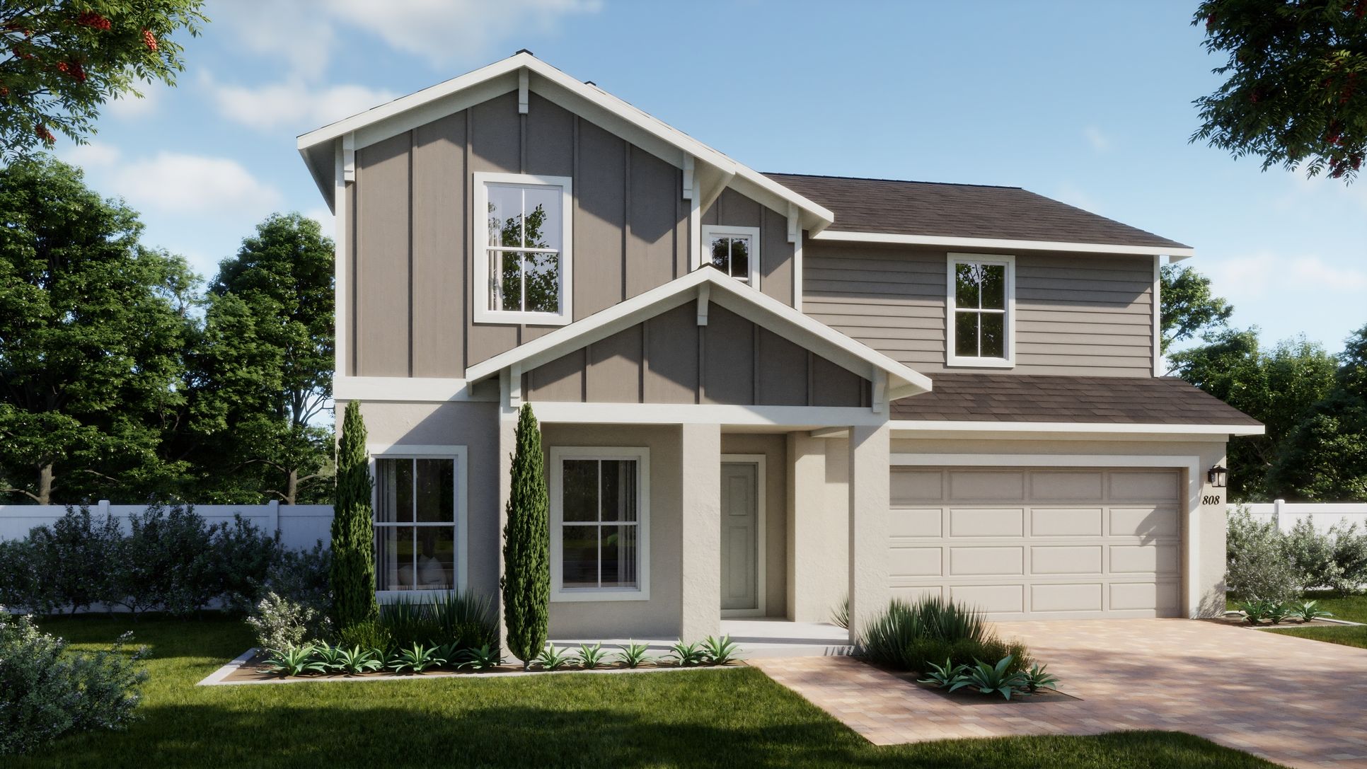 Hodges Reserve - Finn - Vernacular - Exterior Rendering - Risewell Homes