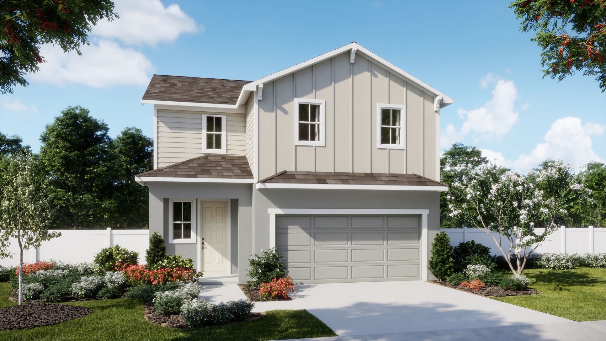 Beresford Woods - Cove - Vernacular - Day - Correct Exterior Rendering - Risewell Homes