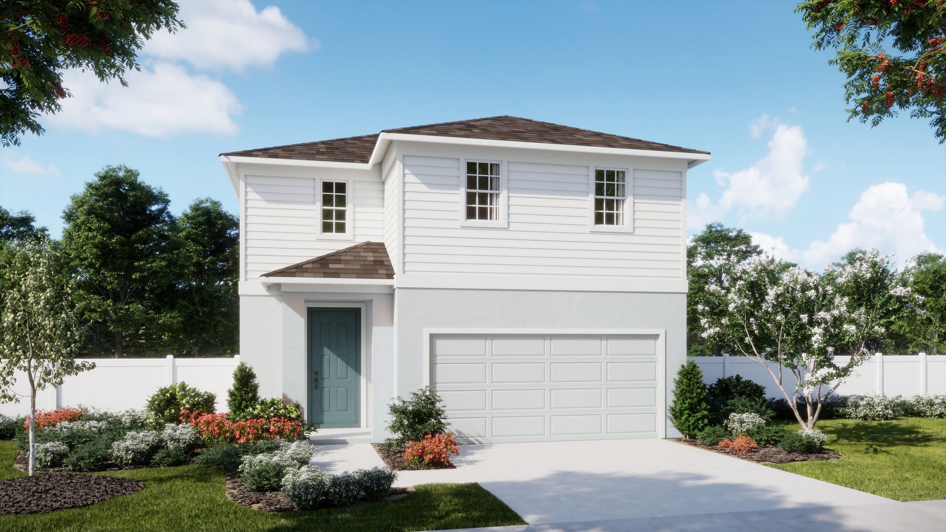 Beresford Woods - Cove - Traditional - Day - Correct Exterior Rendering - Risewell Homes