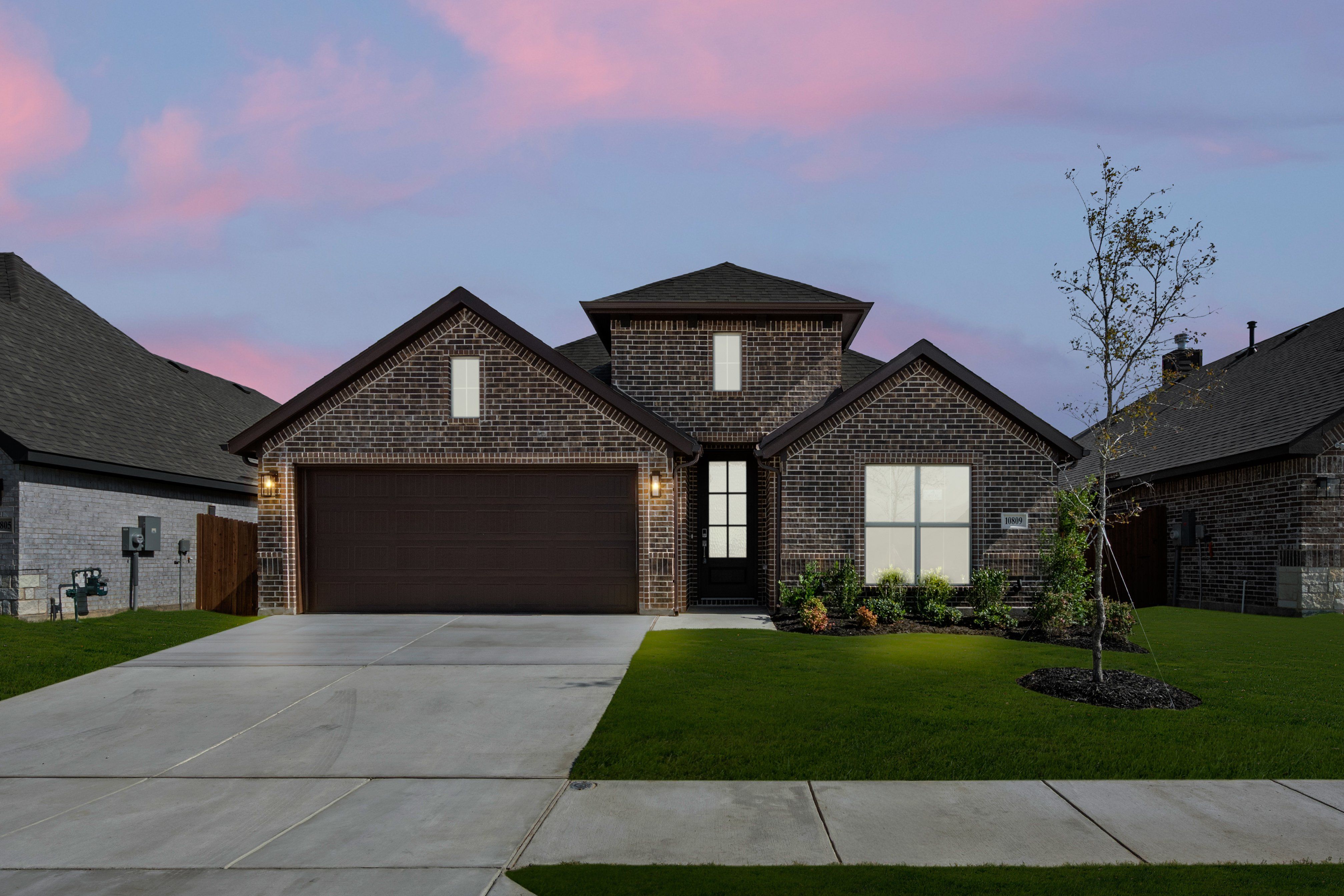 Hulen Trails-Concept 1912-10809 Rothland Street-Front Twilight1-Risewell Homes