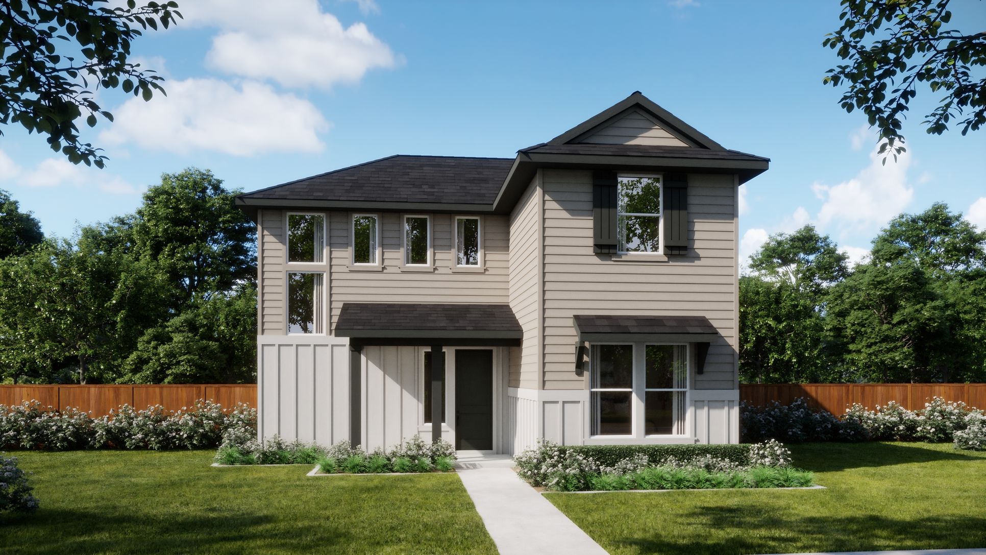 The Residences at Parkton Square - Plan 3553 - Elevation B - Exterior Renderings - Risewell Homes