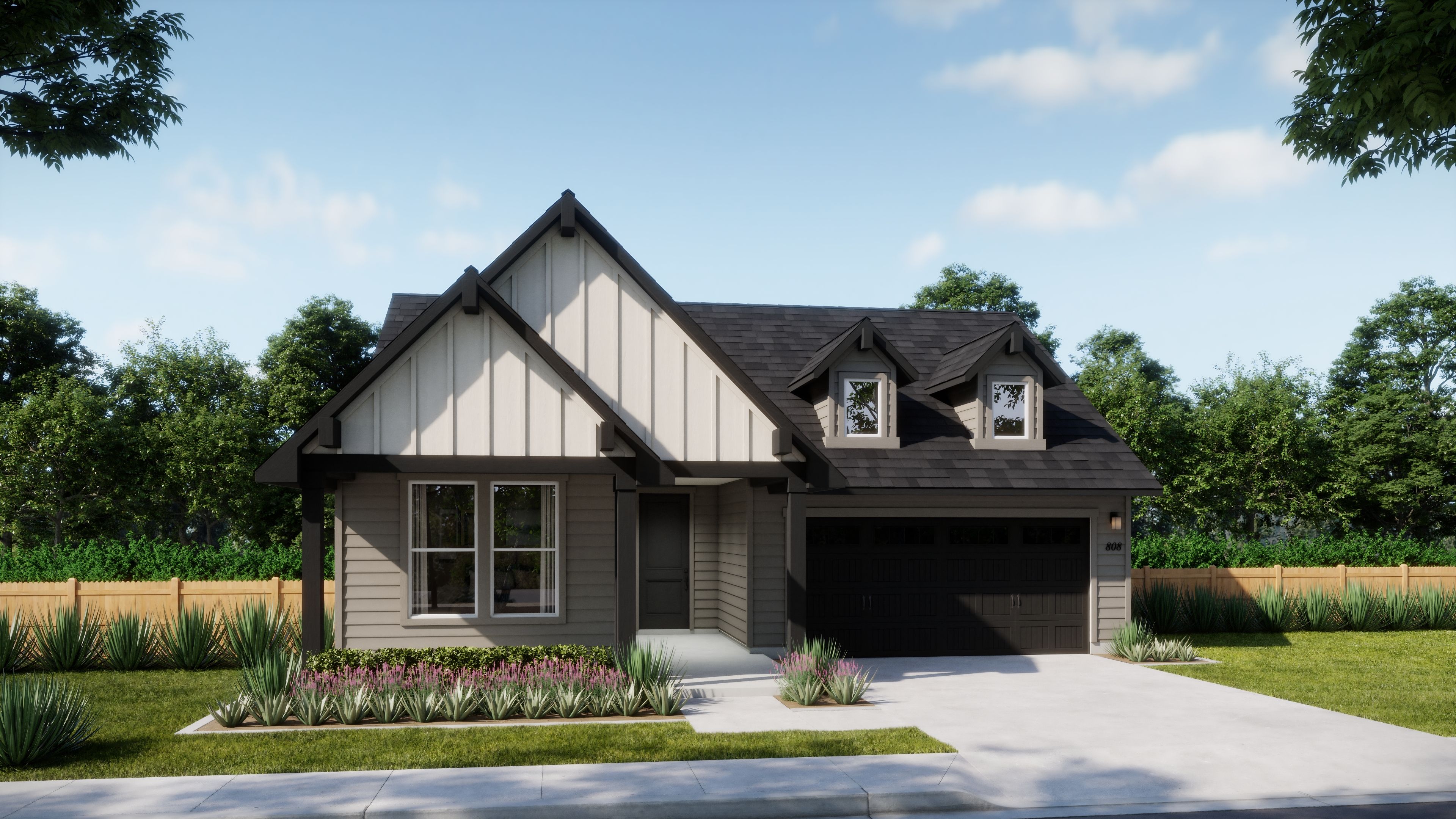 The Legacy Collection at Parkton Square - Plan 4012 - Elevation G - Day - Exterior Rendering - Ri...