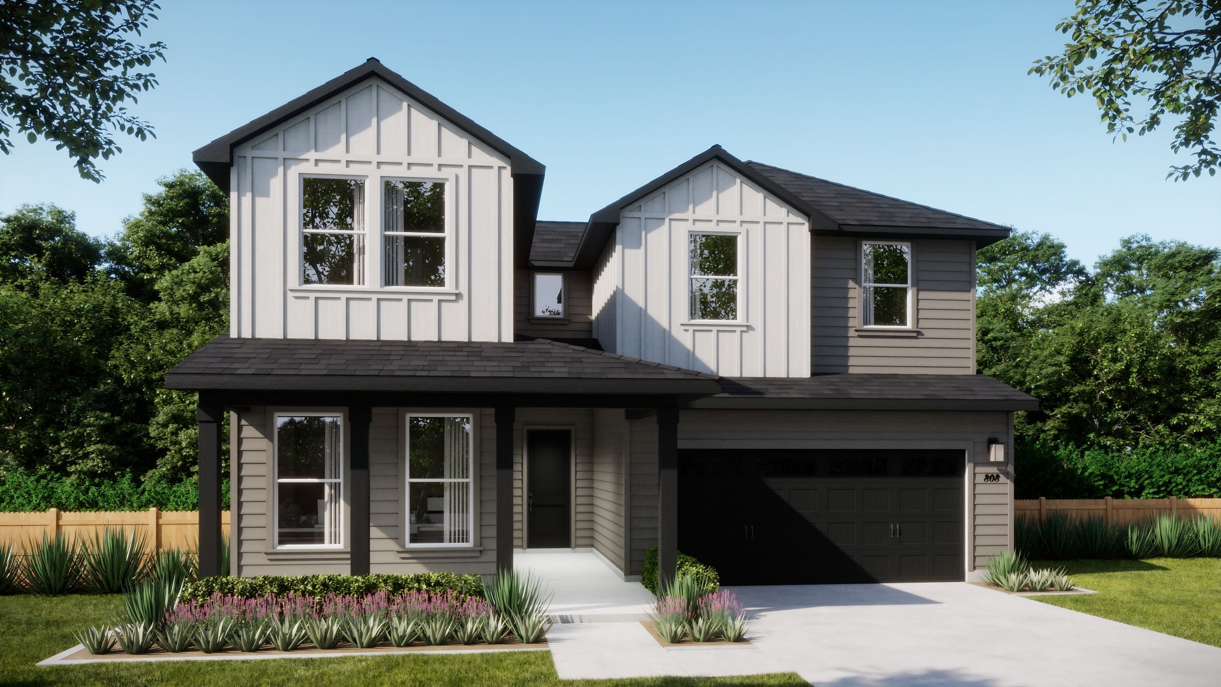 The Legacy Collection at Parkton Square - Plan 4053 - Elevation - F - Day - Exterior Rendering - ...