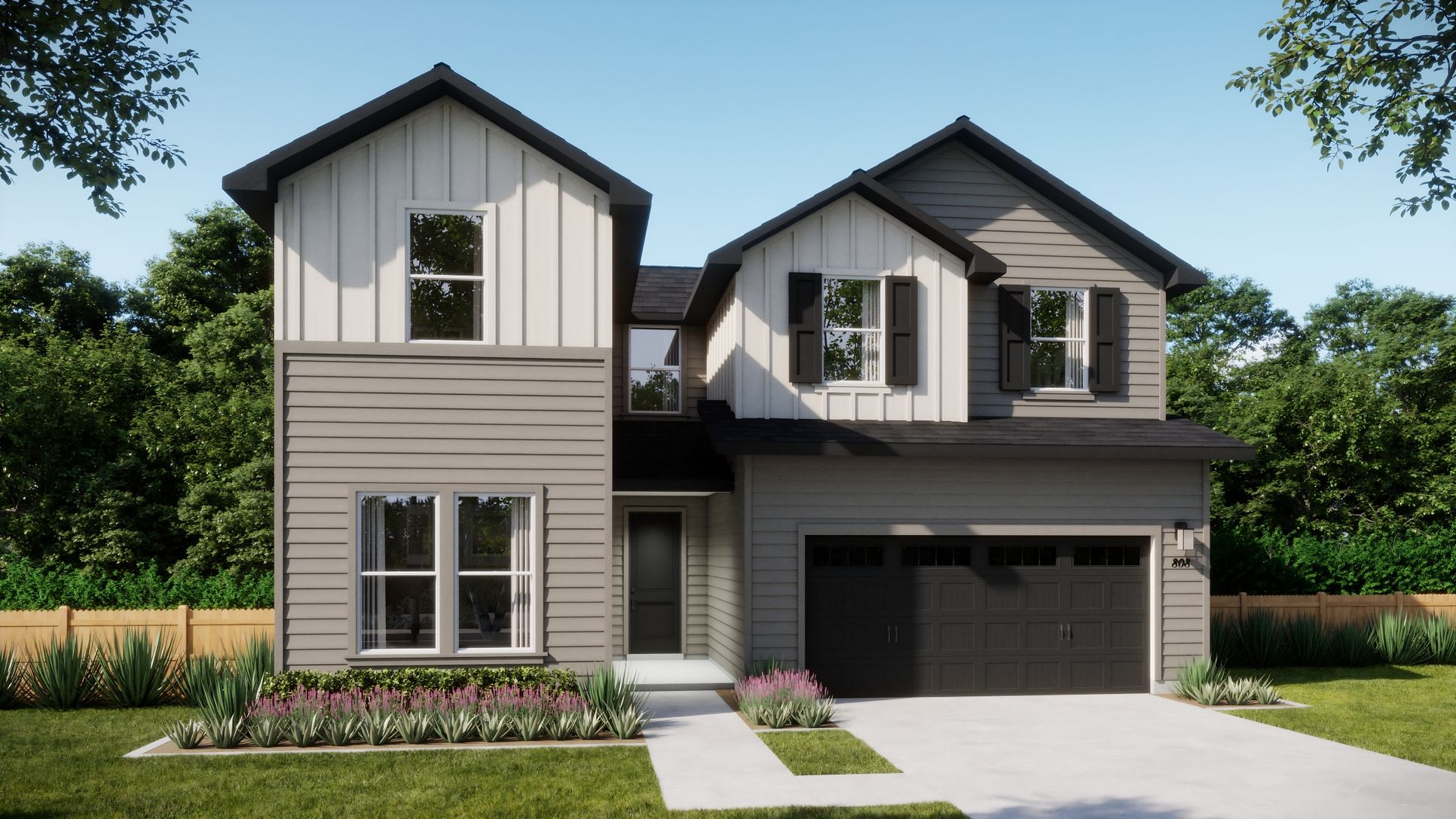 The Legacy Collection at Parkton Square - Plan 4053 - Elevation - B - Day - Exterior Rendering - ...