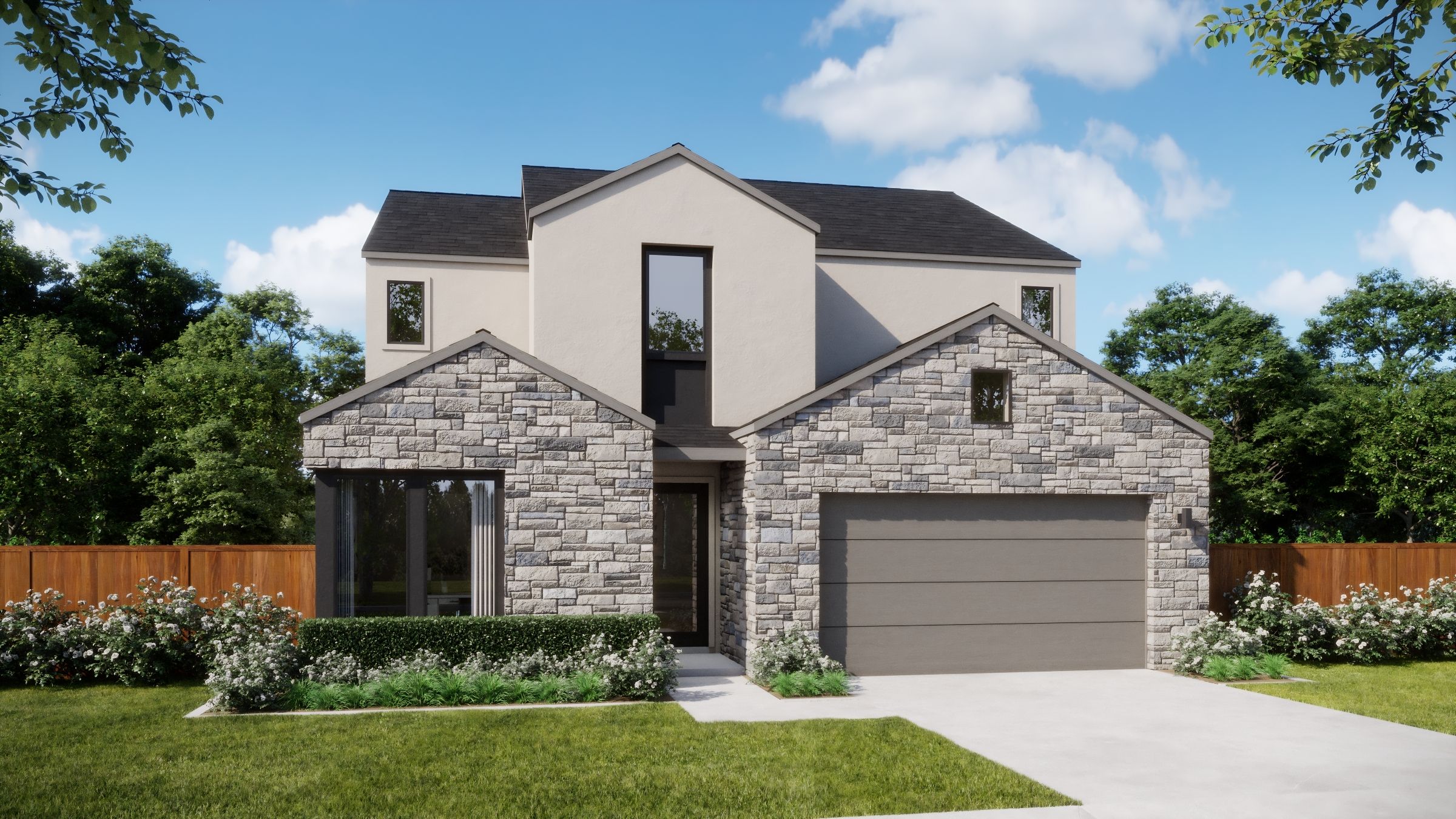 Manors at Bluff Haven - Plan 4062 - C - Exterior Rendering - Risewell Homes