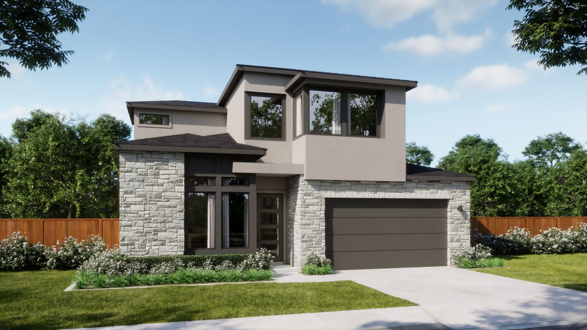 Manors at Bluff Haven - Plan 4060 - D - Exterior Rendering - Risewell Homes
