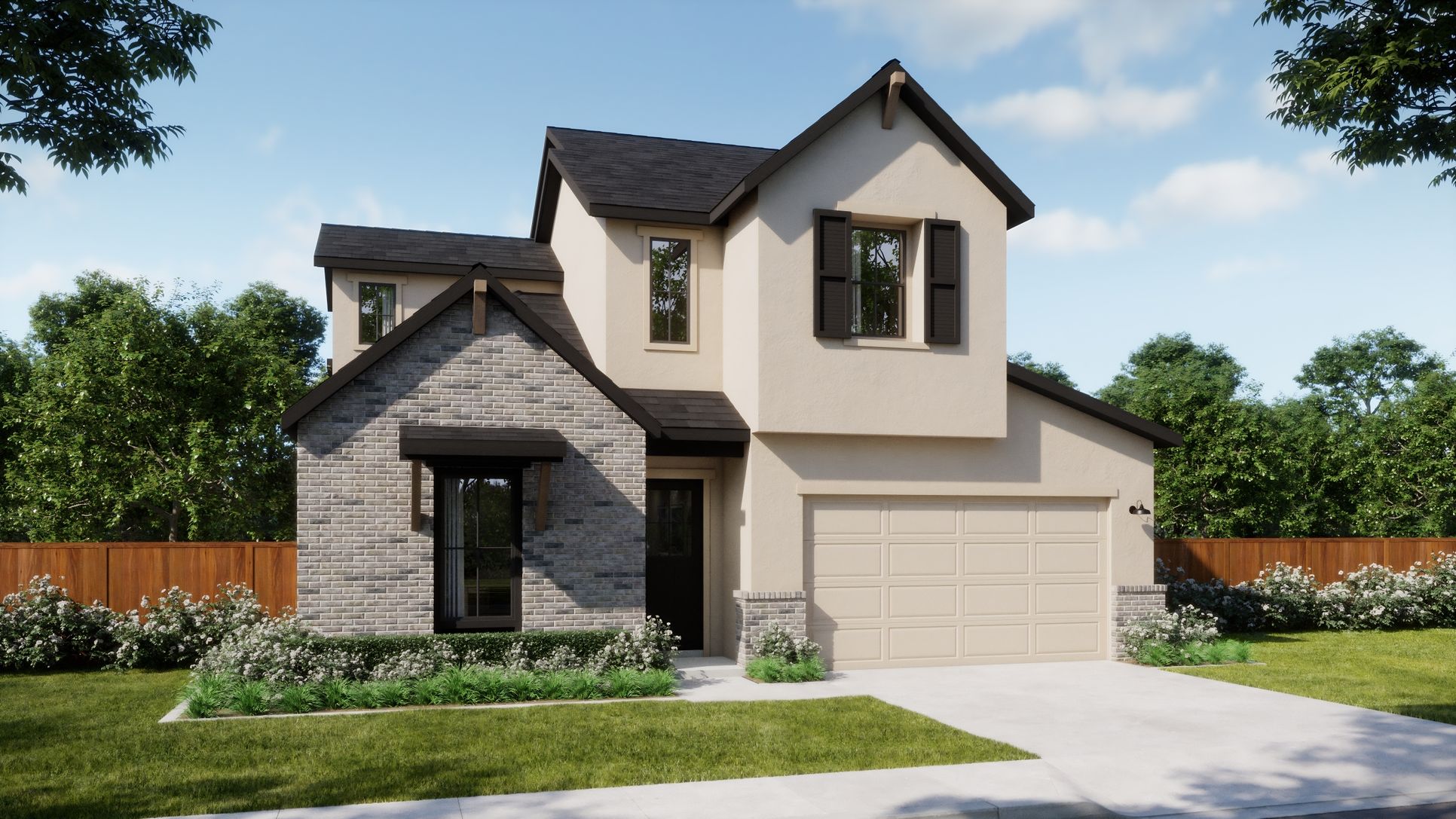Manors at Bluff Haven - Plan 4060 - A - Exterior Rendering - Risewell Homes