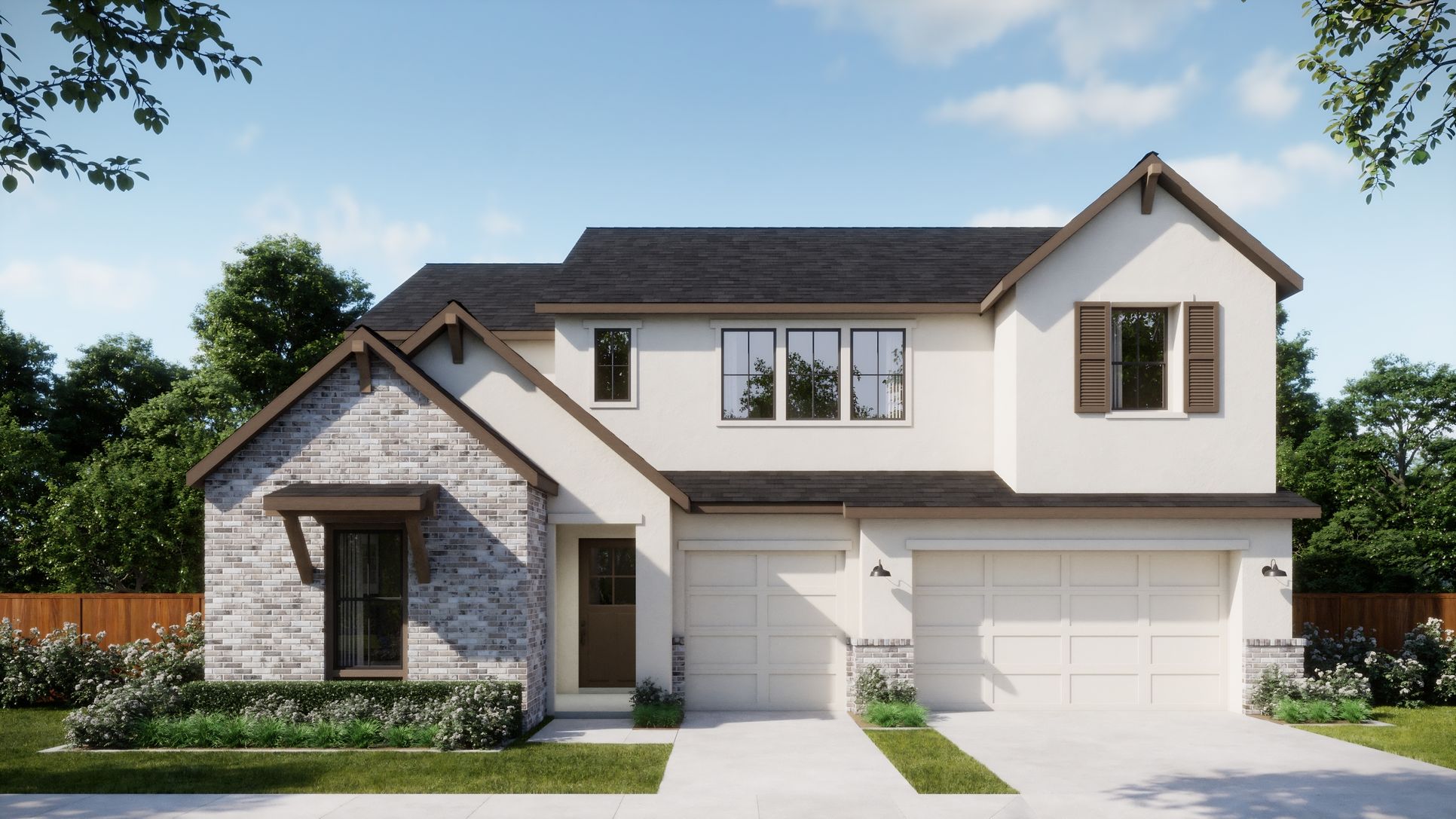Estates at Bluff Haven - Plan 5053 - A - Exterior Rendering - Risewell Homes