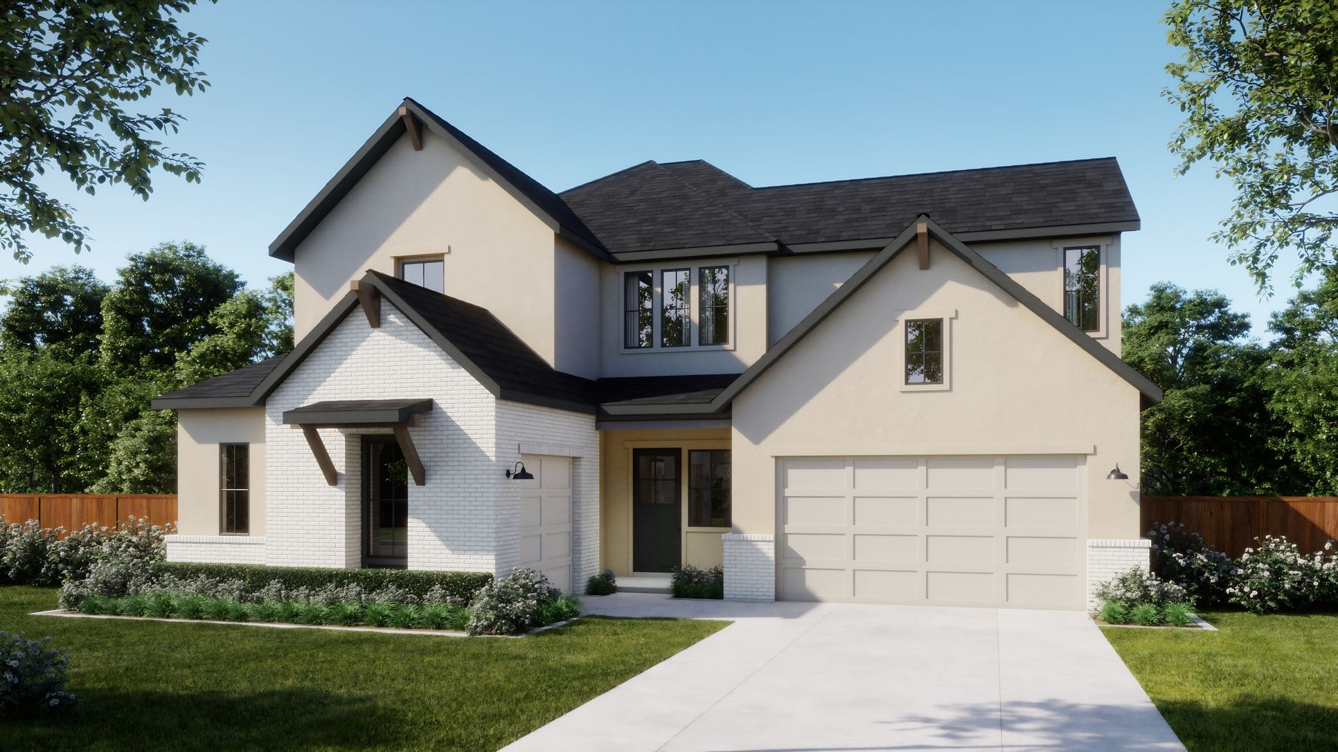 Estates at Bluff Haven - Plan 5054 - A - Exterior Rendering - Risewell Homes