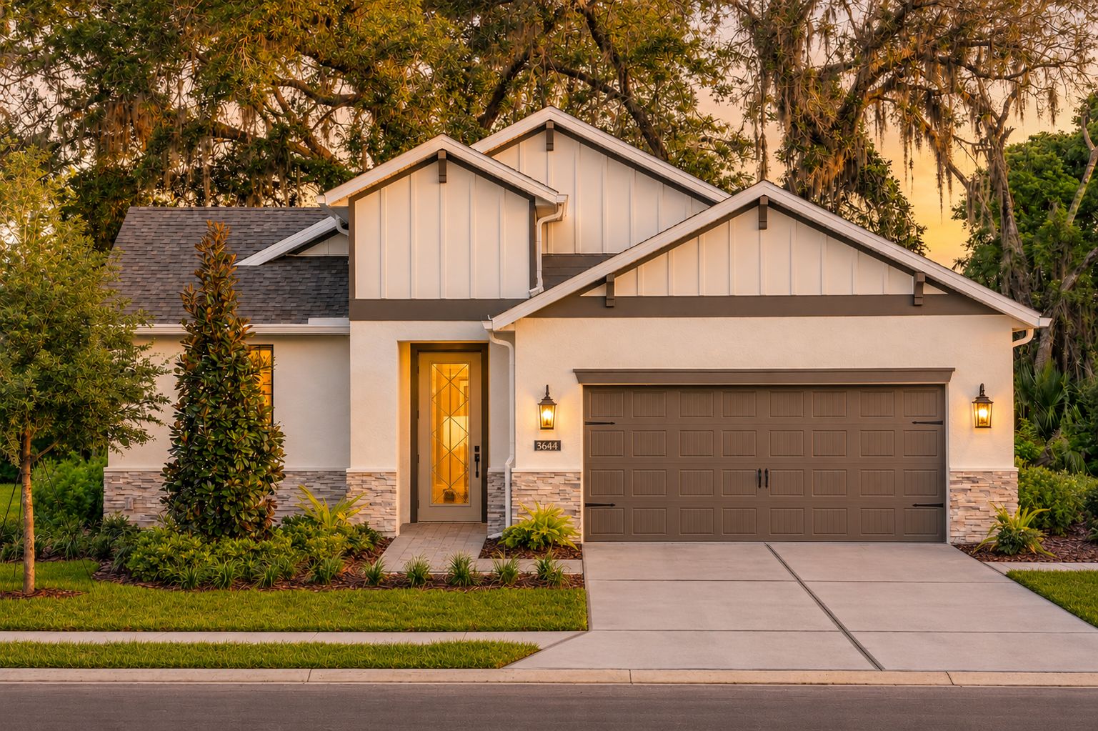 Kentucky Square-Meadowood Model- Front Exterior - Model Photography - Risewell Homes