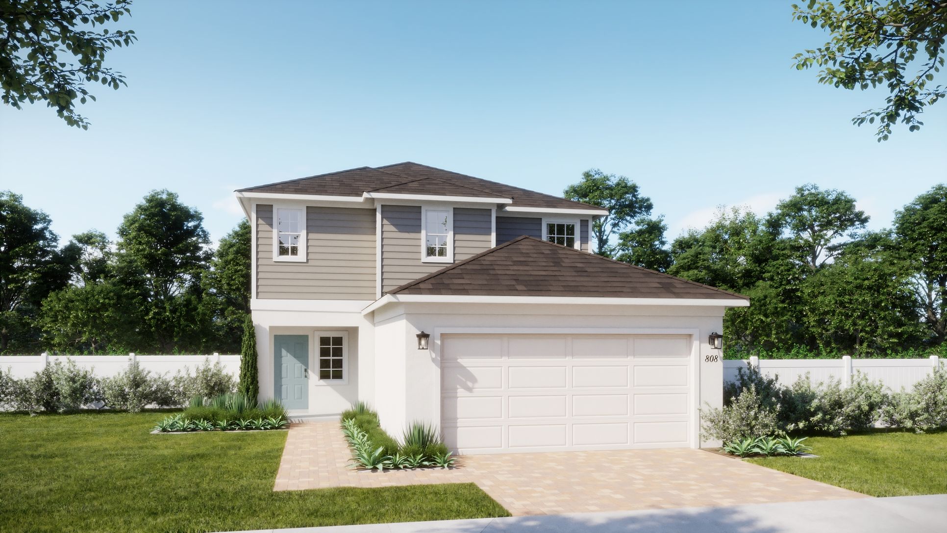 Cottages at Hodges Reserve - Marina - Traditional Elevation - Exterior Rendering - Risewell Homes